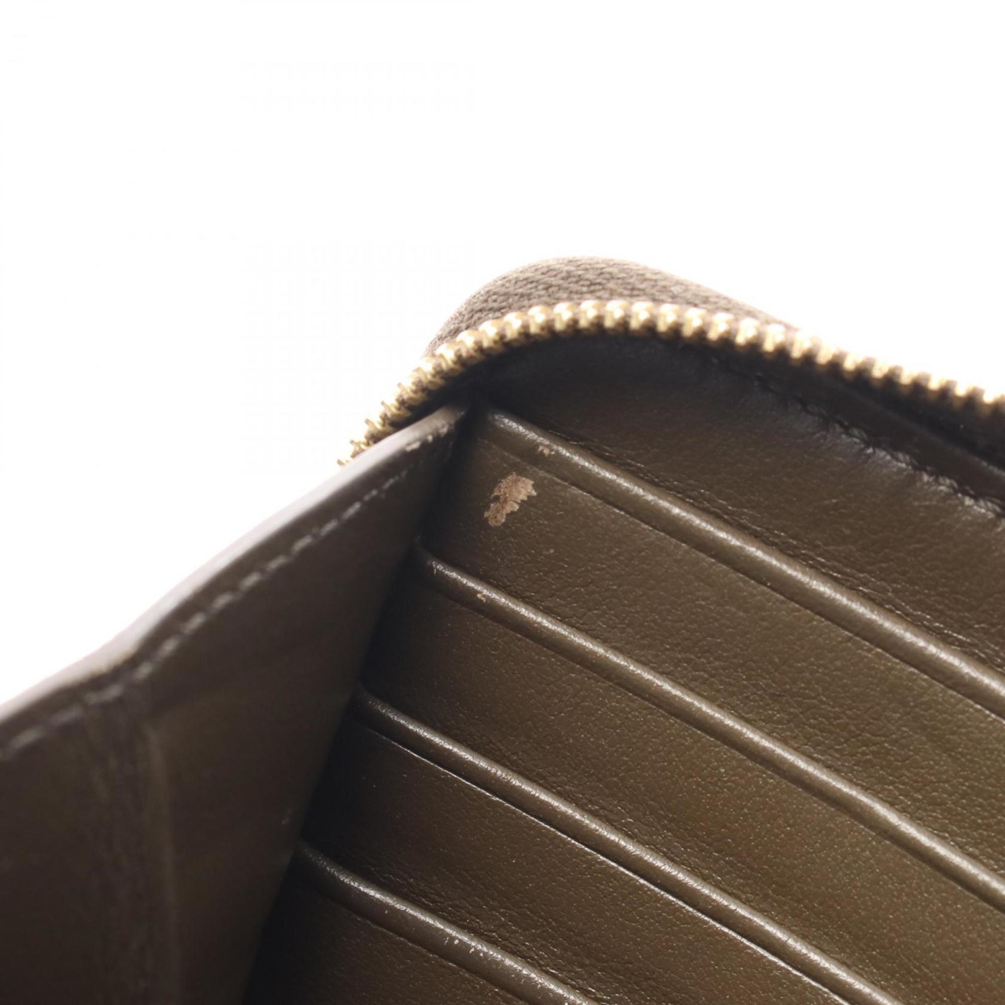 Celine Khaki Leather Long Wallet (Bi-Fold) (Pre-Owned)