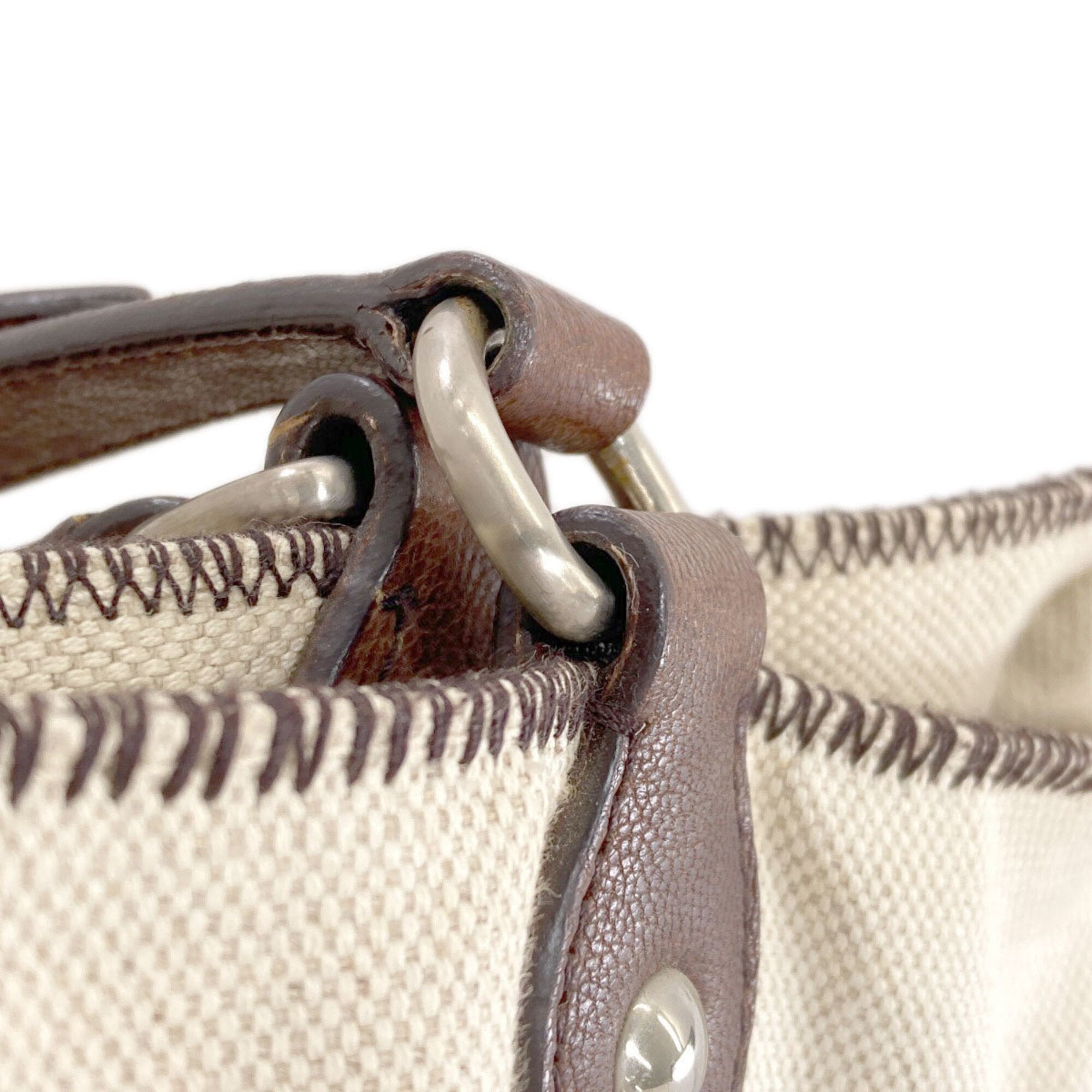 Miu Miu Beige Canvas Tote Bag (Pre-Owned)