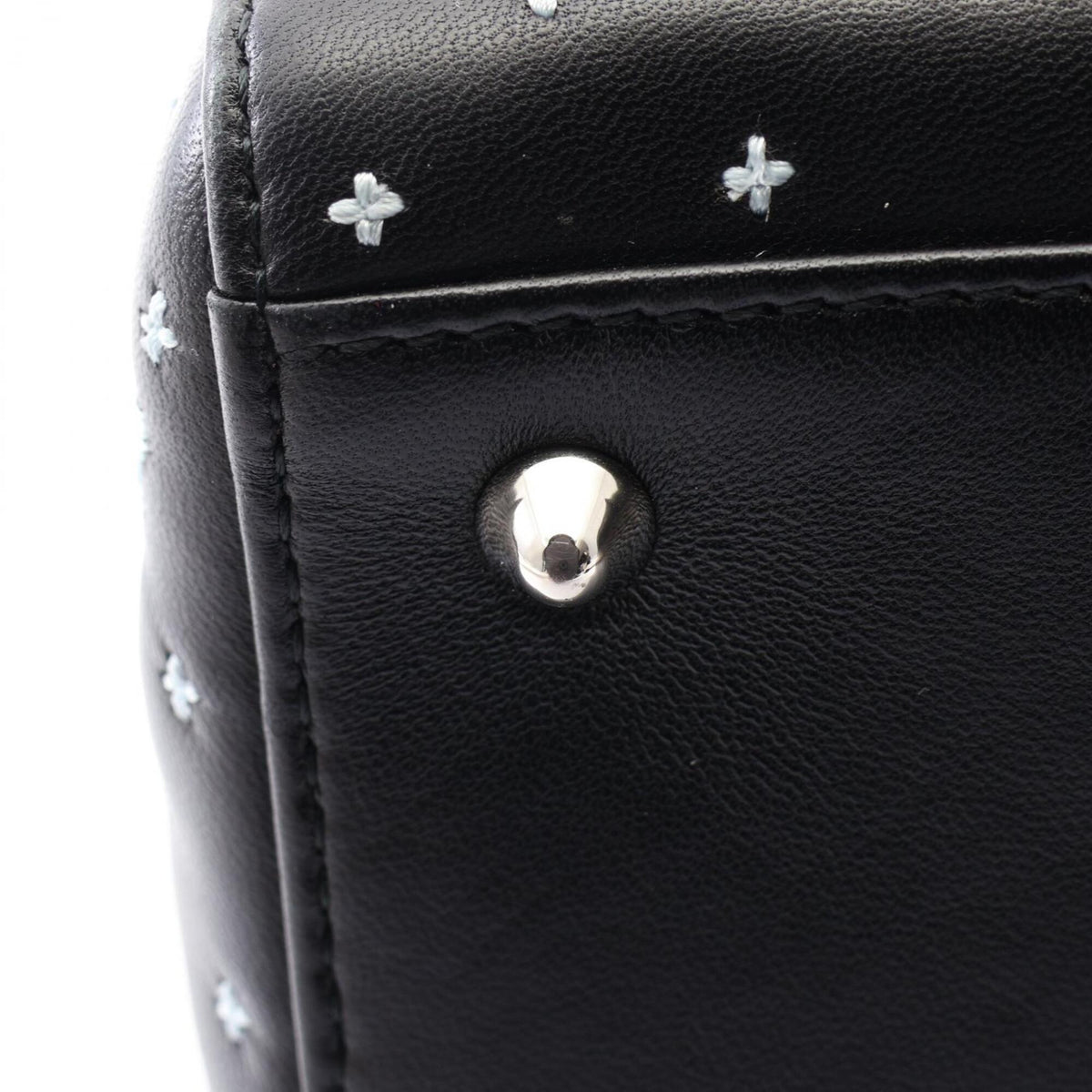 Christian Dior Black Blue White Leather Handbag (Pre-Owned)