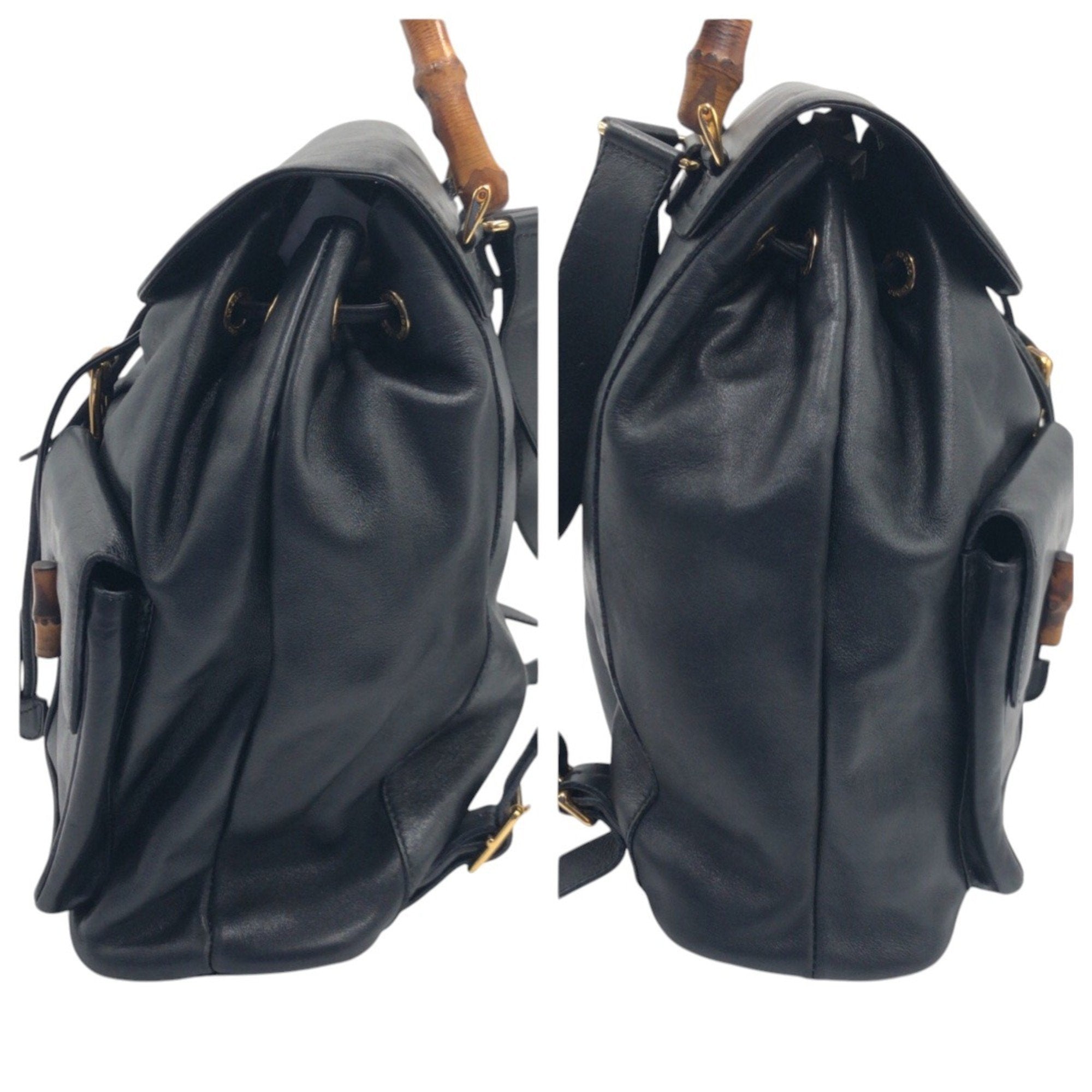 Gucci Black Leather Backpack (Pre-Owned)