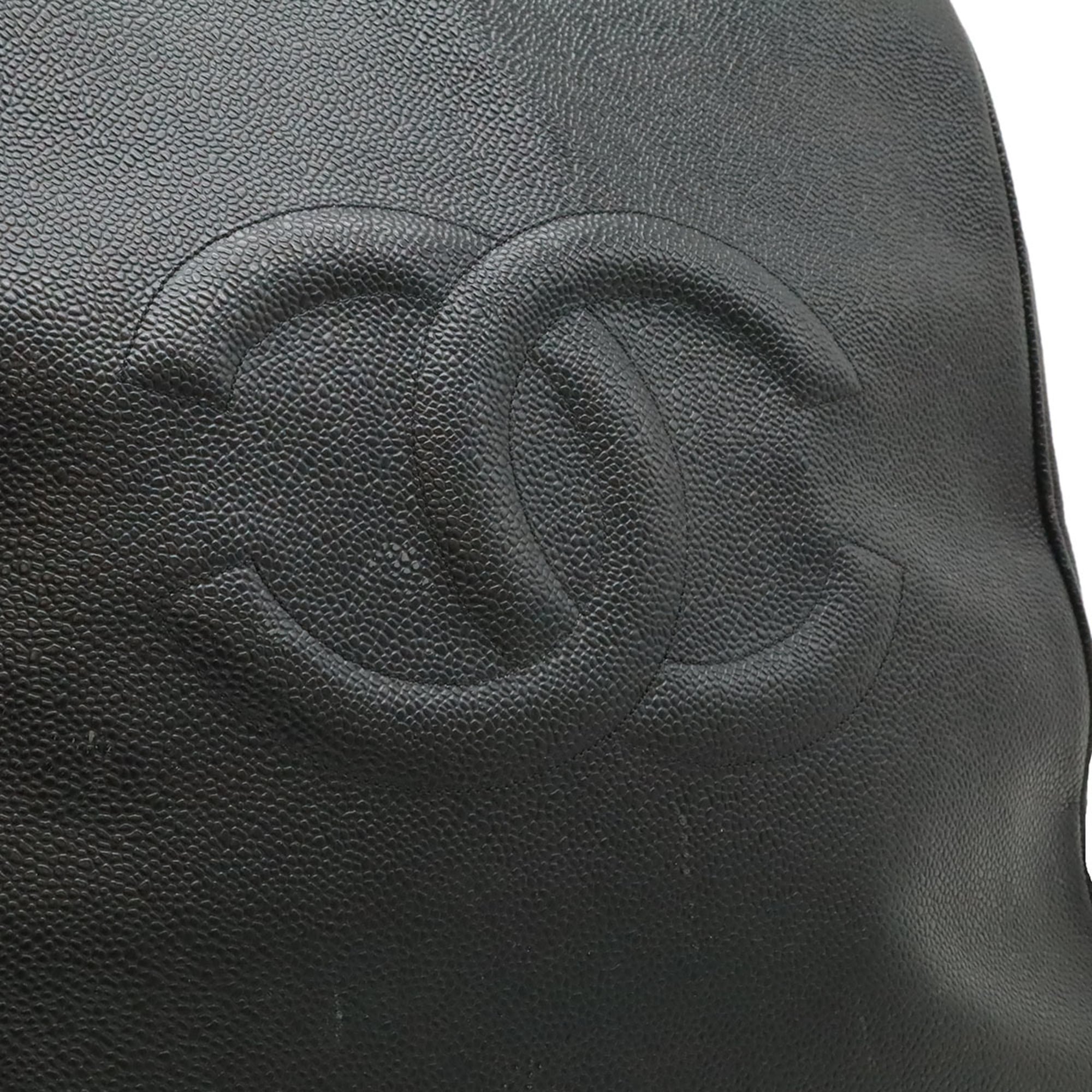 Chanel Black Grained Calfskin Shoulder Bag Tote Bag (Pre-Owned)