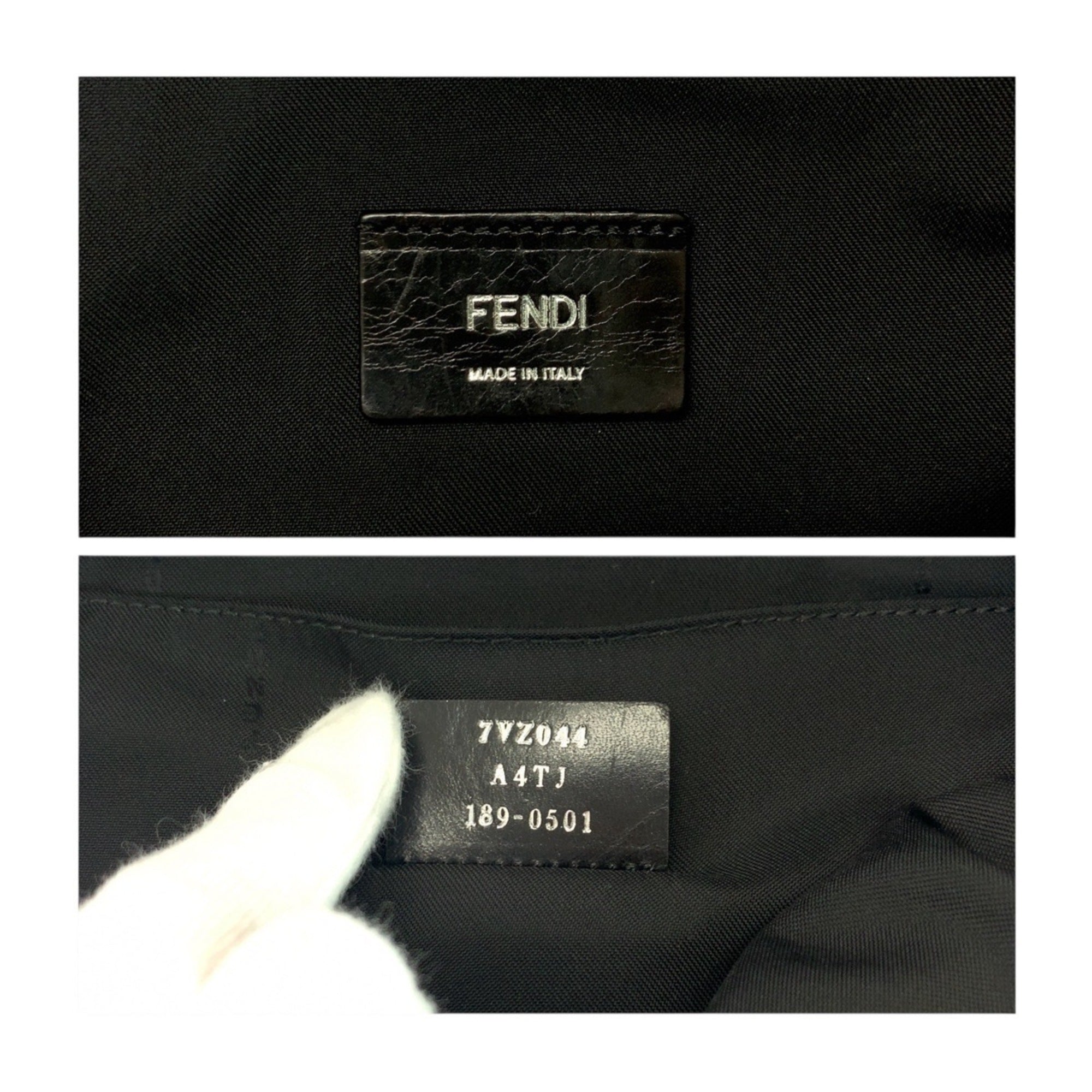 Fendi Black Brown Canvas Backpack (Pre-Owned)