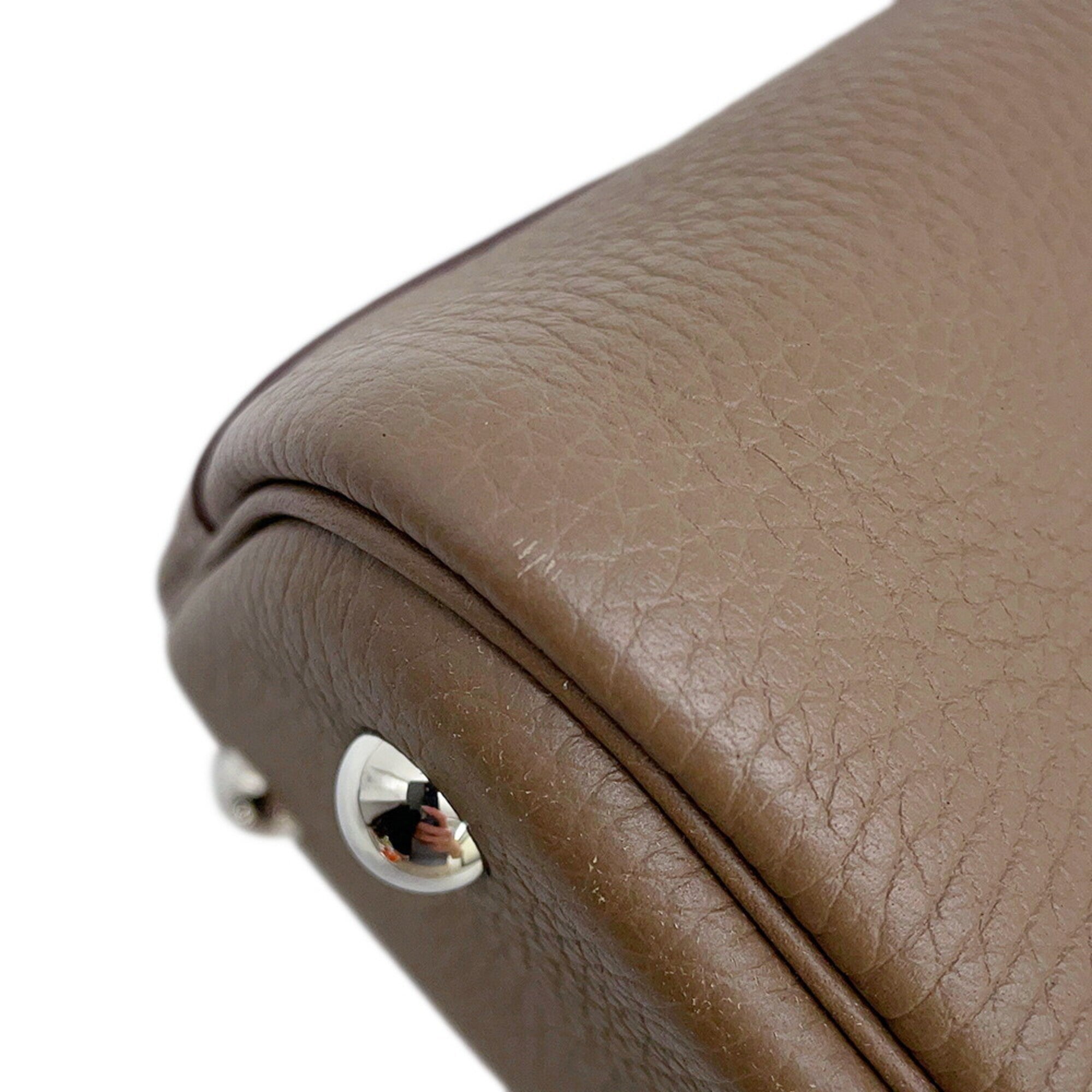 Hermes Bolide Etoupe Gray Taurillon Clemence Leather Handbag Shoulder Bag (Pre-Owned)