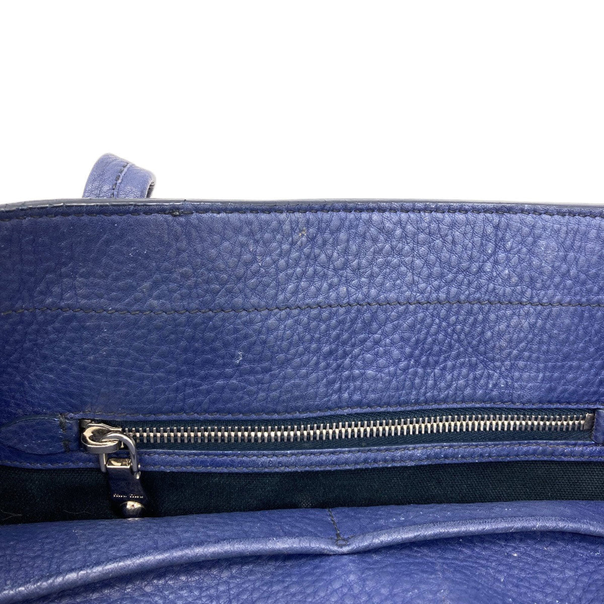 Miu Miu Blue Leather Tote Bag (Pre-Owned)