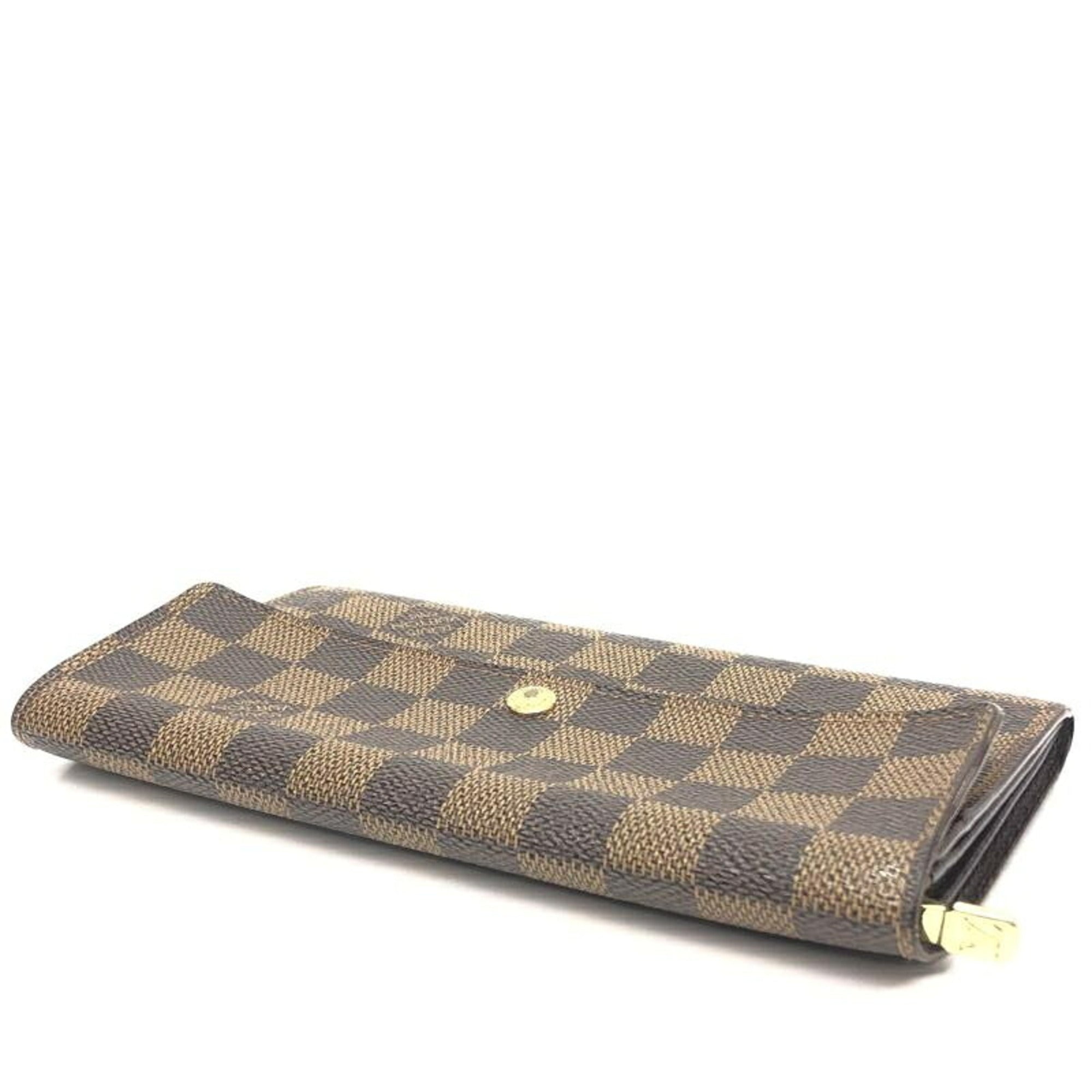 Louis Vuitton Damier Leather Long Wallet (Bi-Fold) (Pre-Owned)