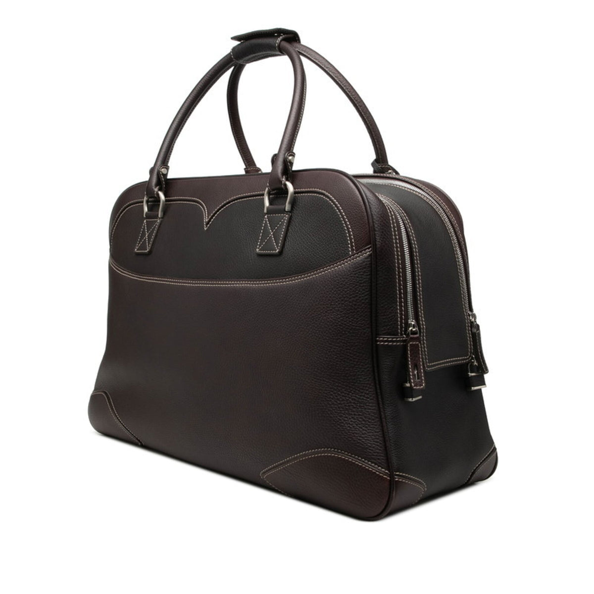 Salvatore Ferragamo Brown Leather Boston Bag Pouch (Pre-Owned)