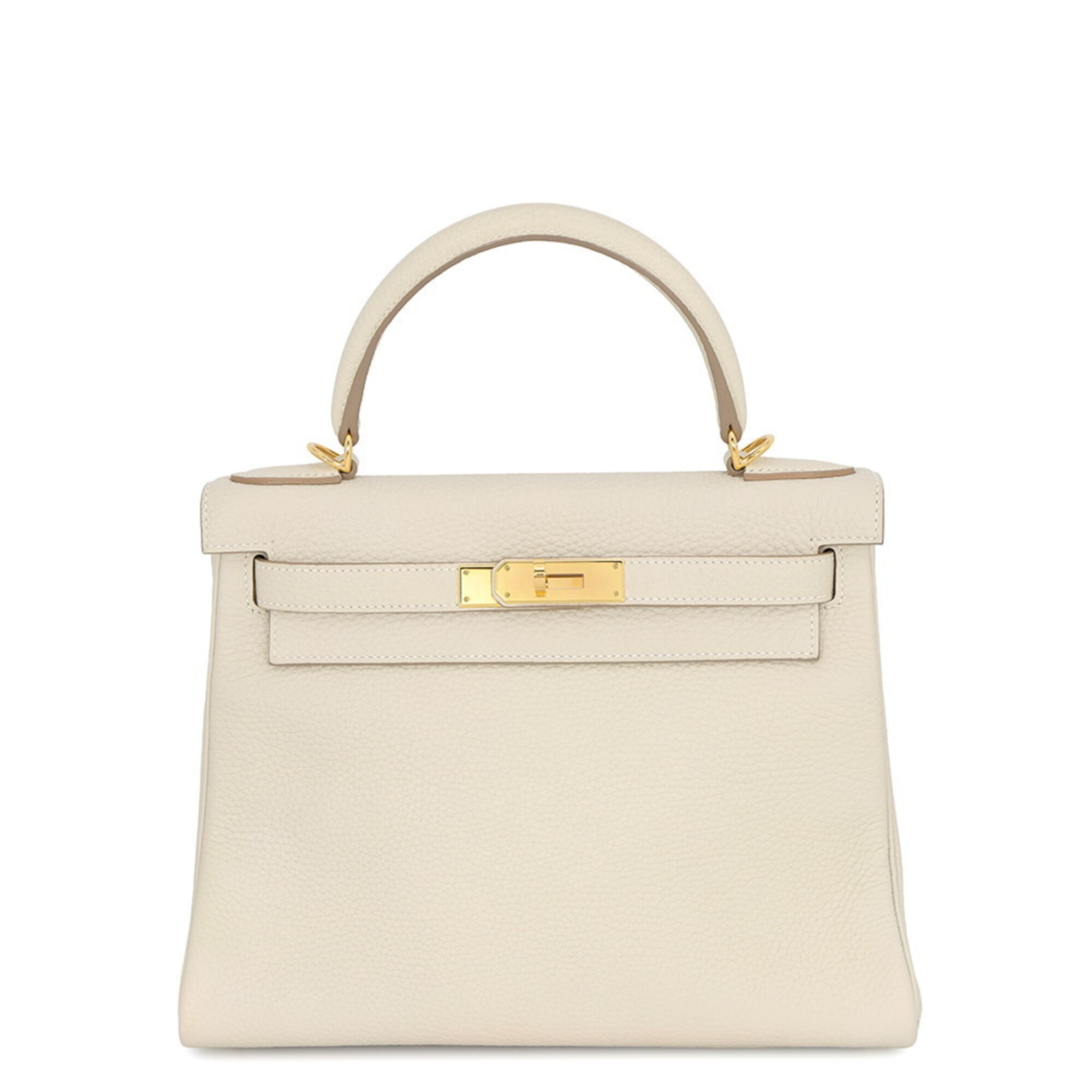 Hermes Kelly Gold Taurillon Clemence Leather Handbag (Pre-Owned)