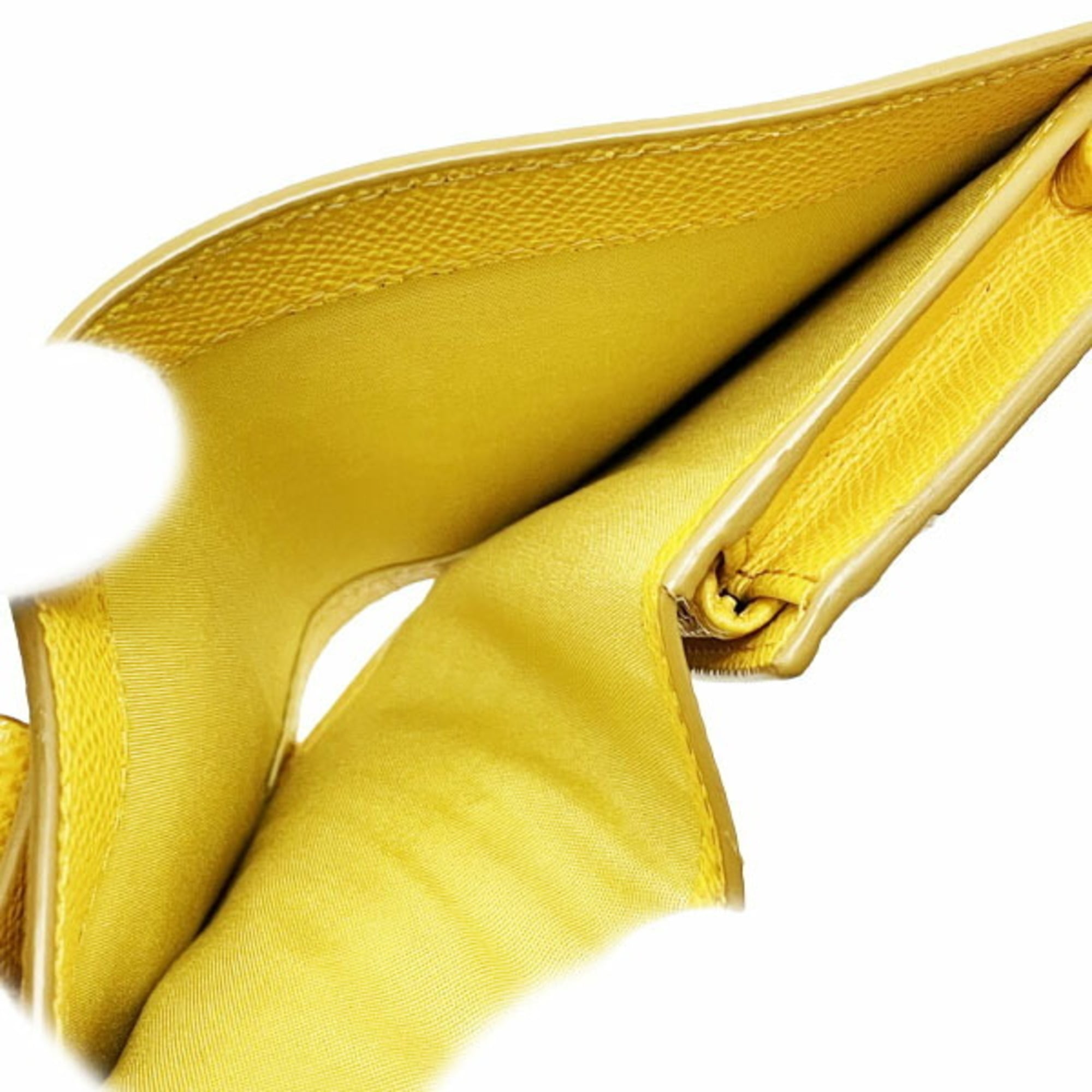 Salvatore Ferragamo Vara Yellow Leather Wallet (Bi-Fold) (Pre-Owned)