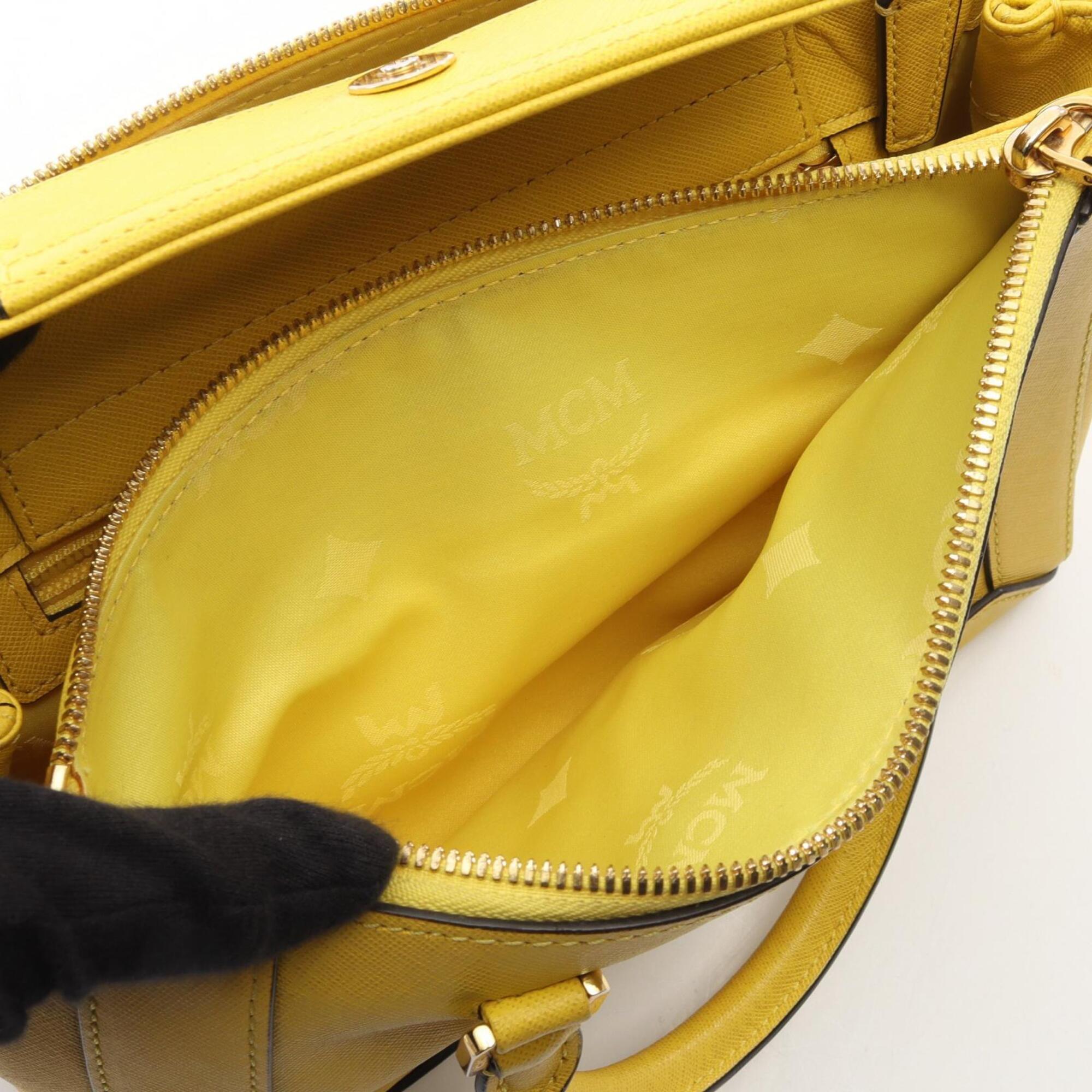 Mcm Yellow Leather Handbag (Pre-Owned)