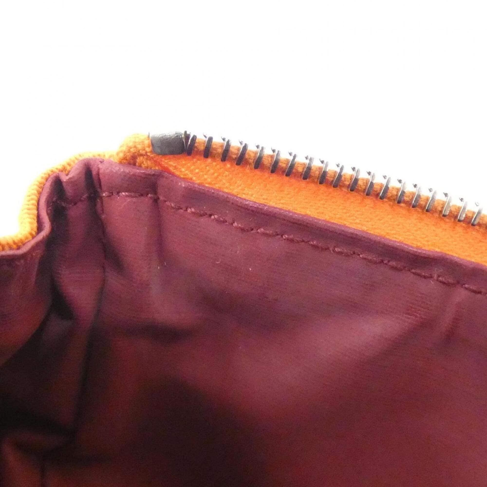 Hermes Orange Toile Officier Handbag Pouch (Pre-Owned)