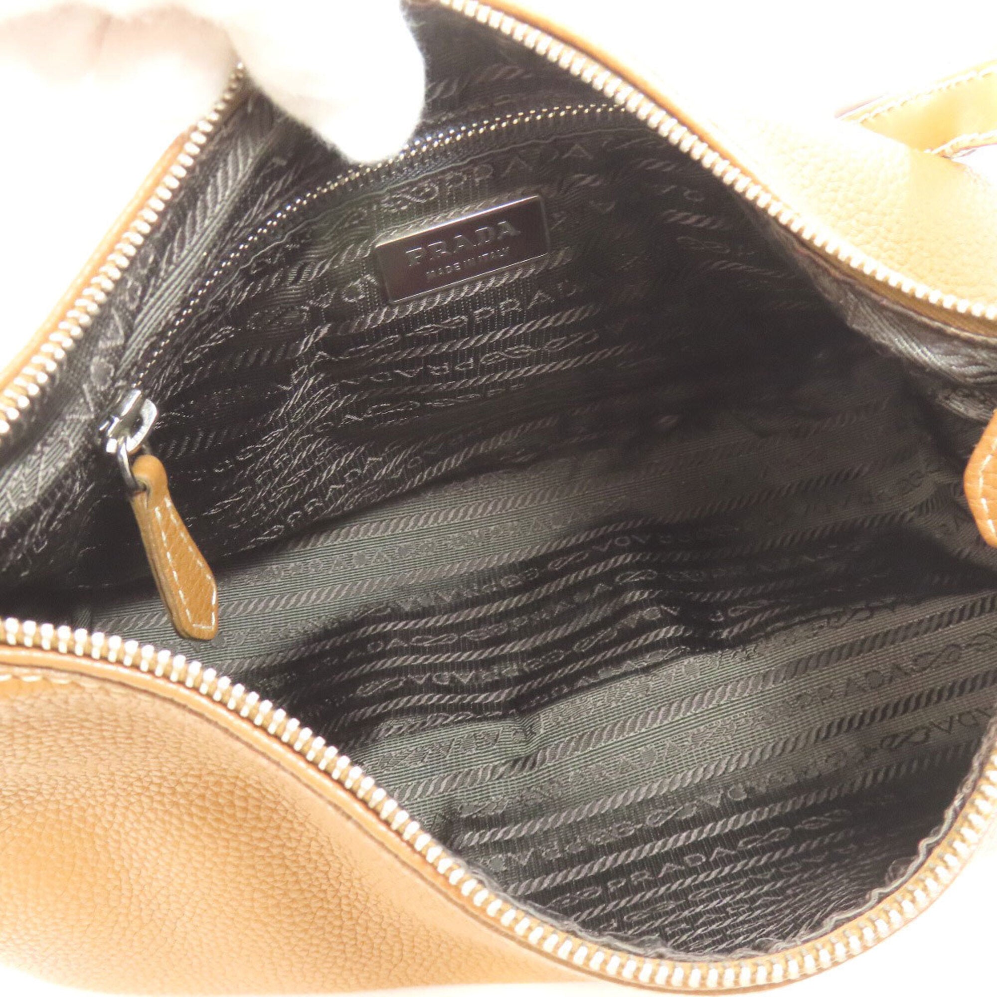 Prada Brown Leather Shoulder Bag (Pre-Owned)