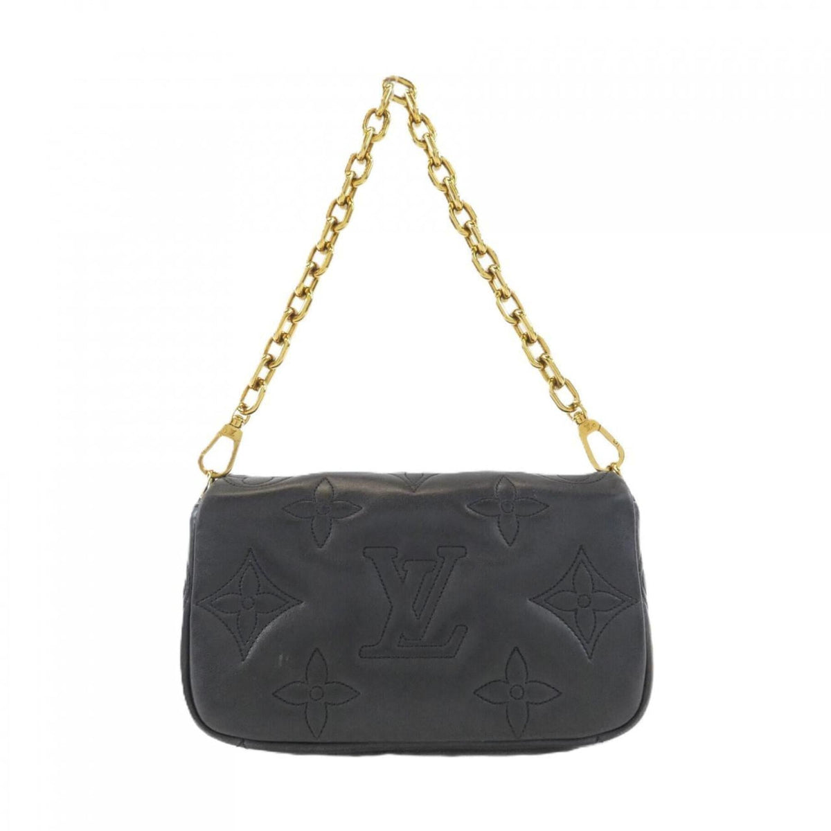 Louis Vuitton Black Leather Shoulder Bag (Pre-Owned)