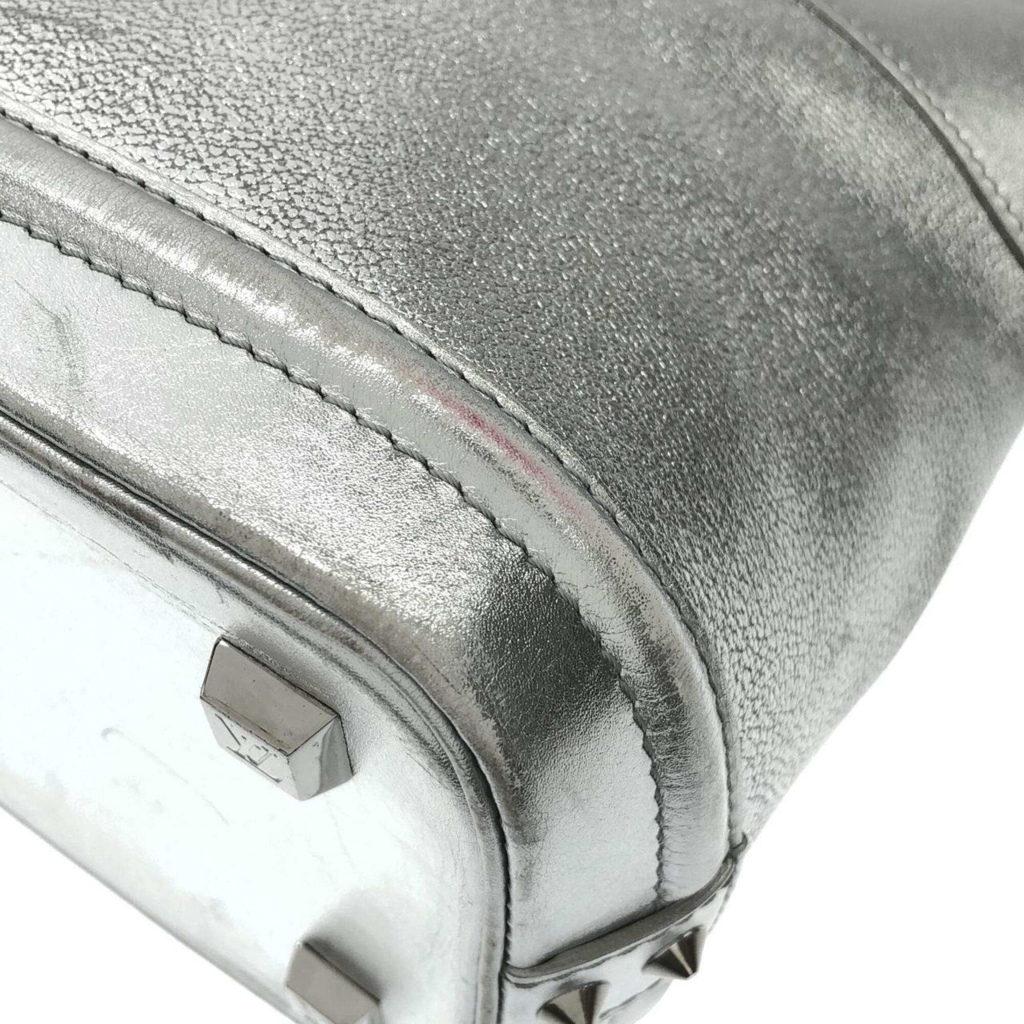 Louis Vuitton Silver Leather Handbag (Pre-Owned)
