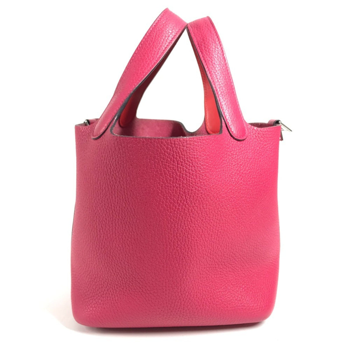 Hermes Pink Red Color Taurillon Clemence Leather Handbag (Pre-Owned)