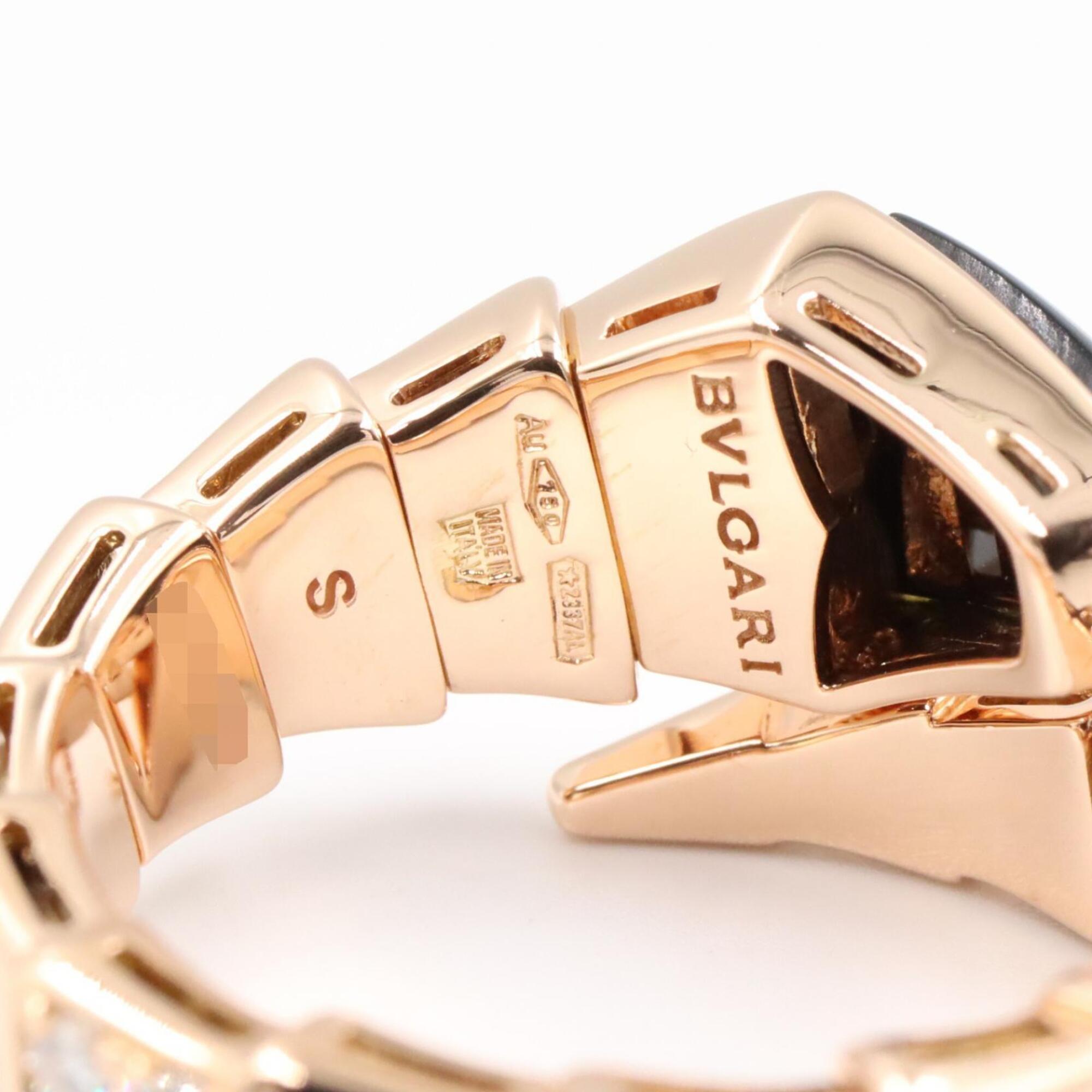 Bvlgari Black Clear Pink Pink Gold (18K) Band Ring (Pre-Owned)