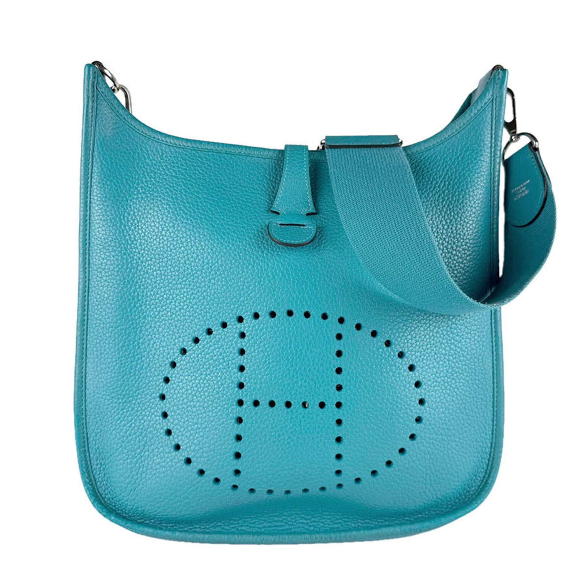 Hermes Blue Leather Shoulder Bag (Pre-Owned)