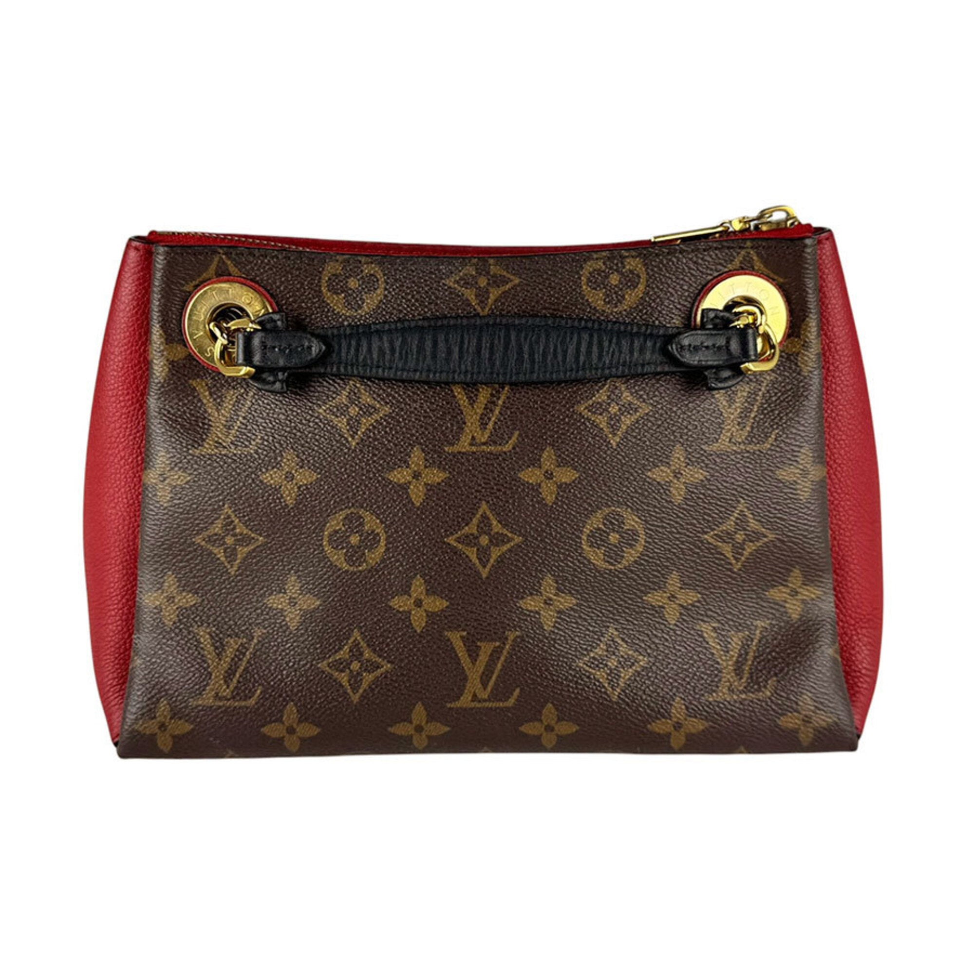 Louis Vuitton Black Brown Monogram Red Color Monogram Shoulder Bag (Pre-Owned)