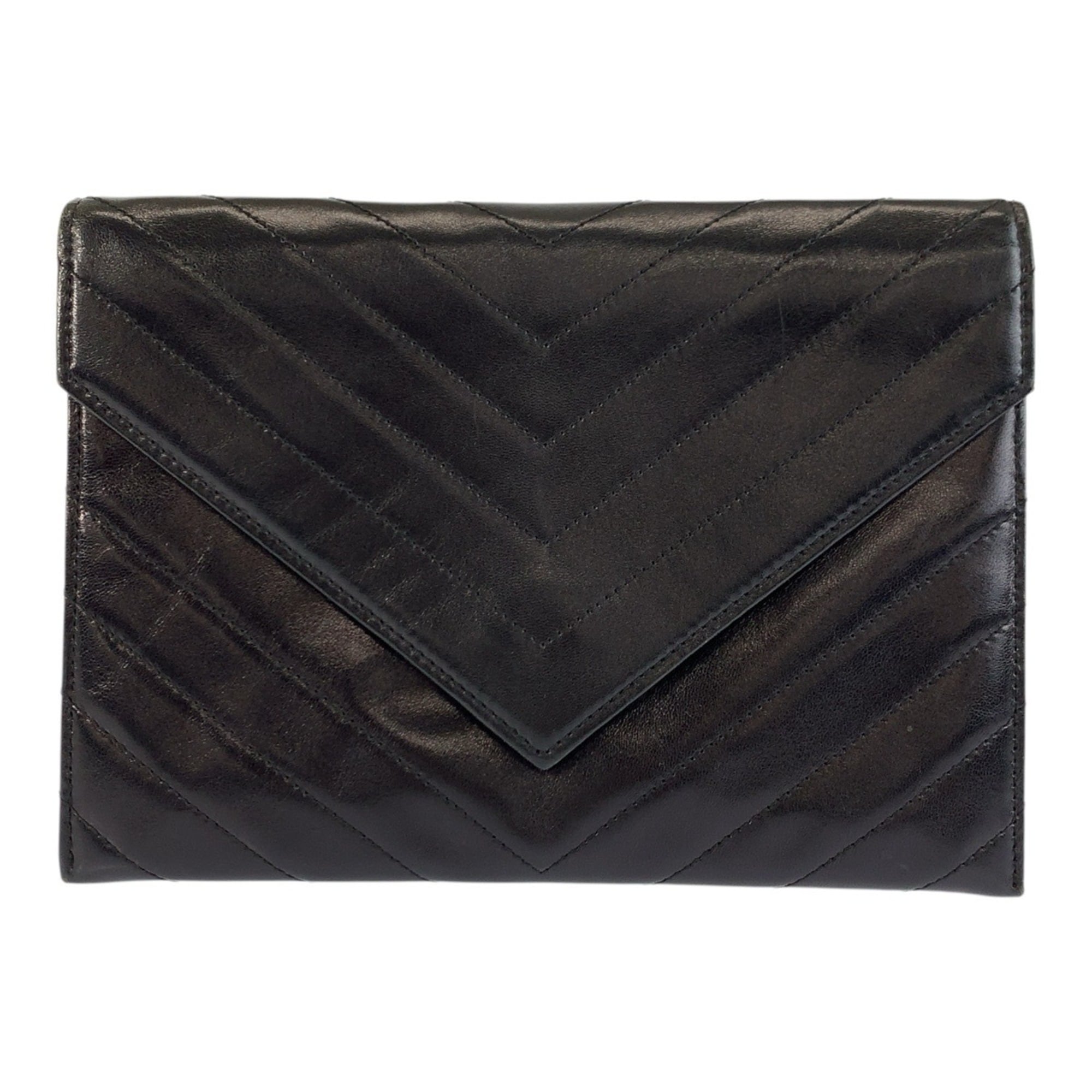 Yves Saint Laurent Black Leather Clutch Bag (Pre-Owned)