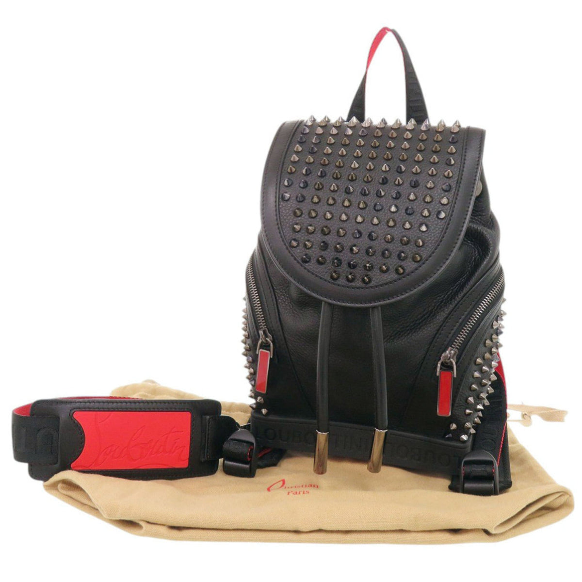 Christian Louboutin Black Leather Backpack (Pre-Owned)