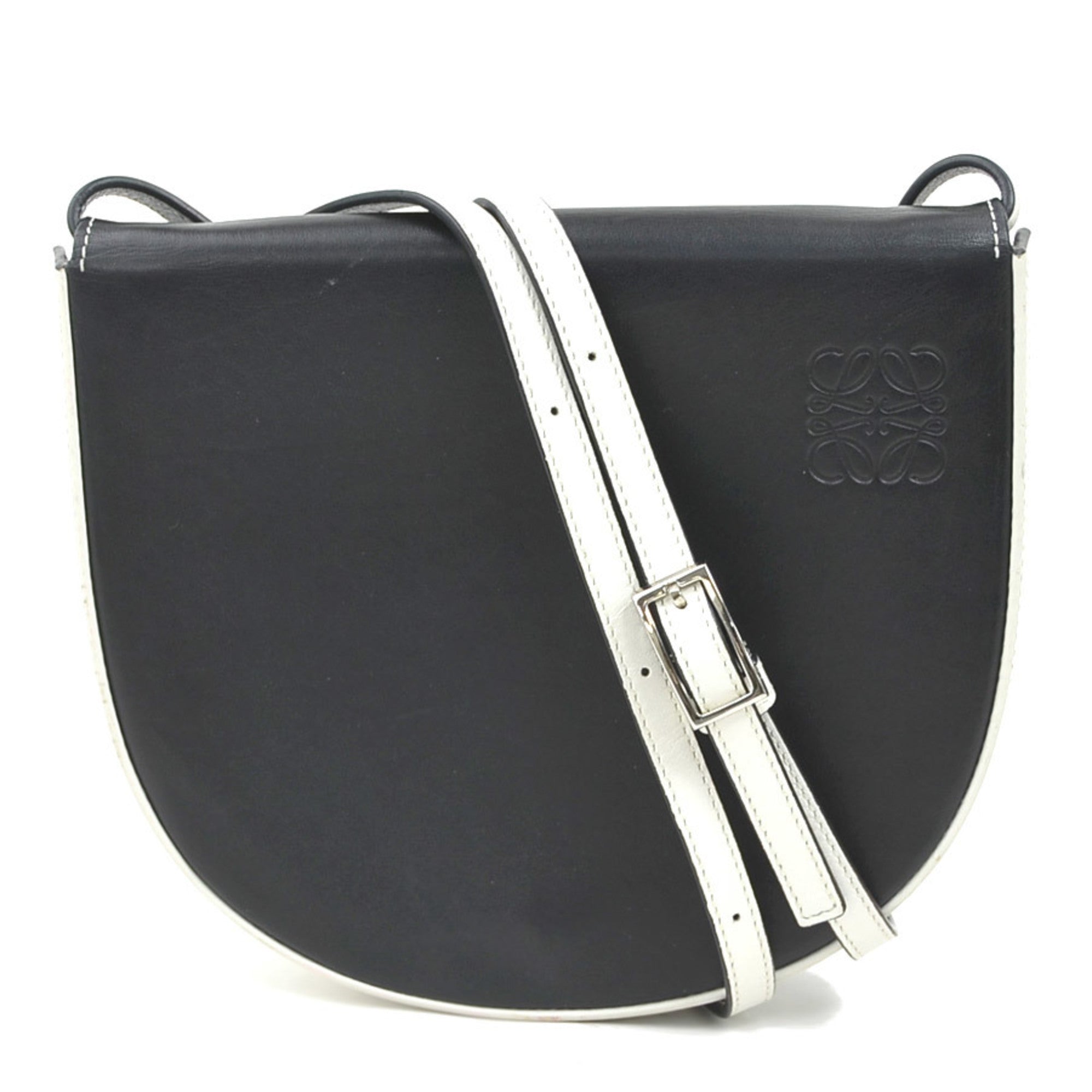 Loewe Black White Leather Shoulder Bag (Pre-Owned)