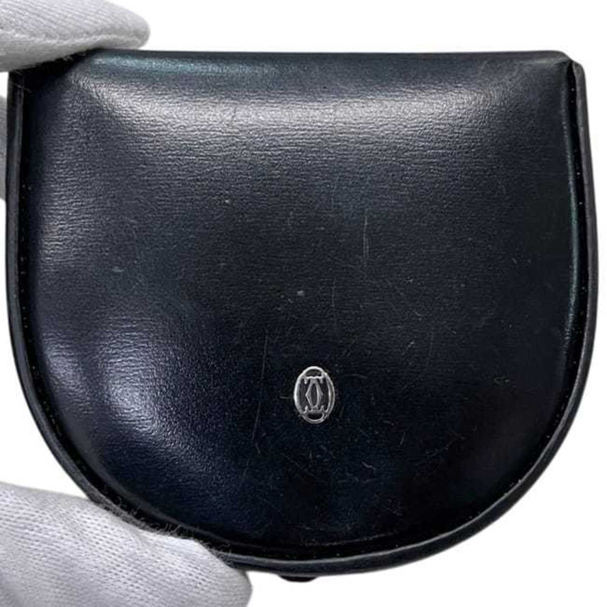 Cartier Black Leather Coin Purse/Coin Case (Pre-Owned)