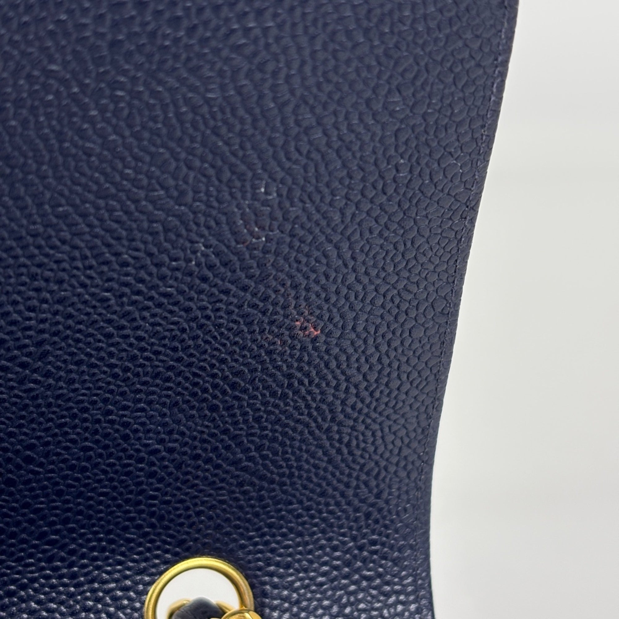 Chanel Matelasse Navy Grained Calfskin Shoulder Bag (Pre-Owned)