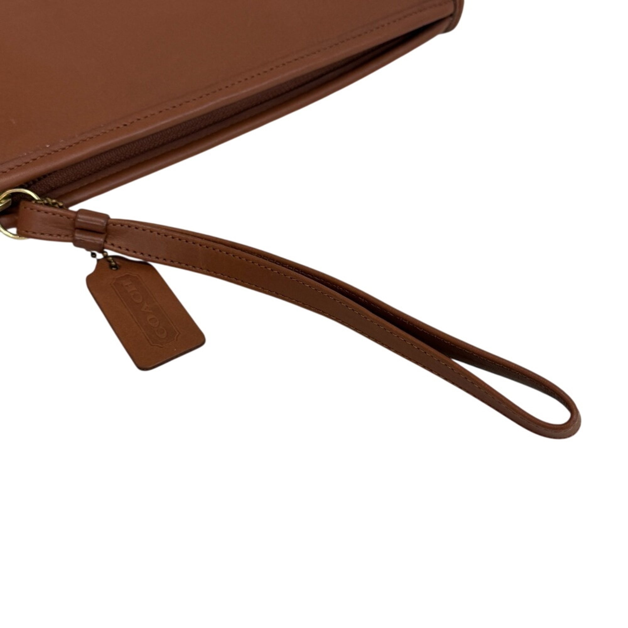 Coach Brown Leather Clutch Bag (Pre-Owned)