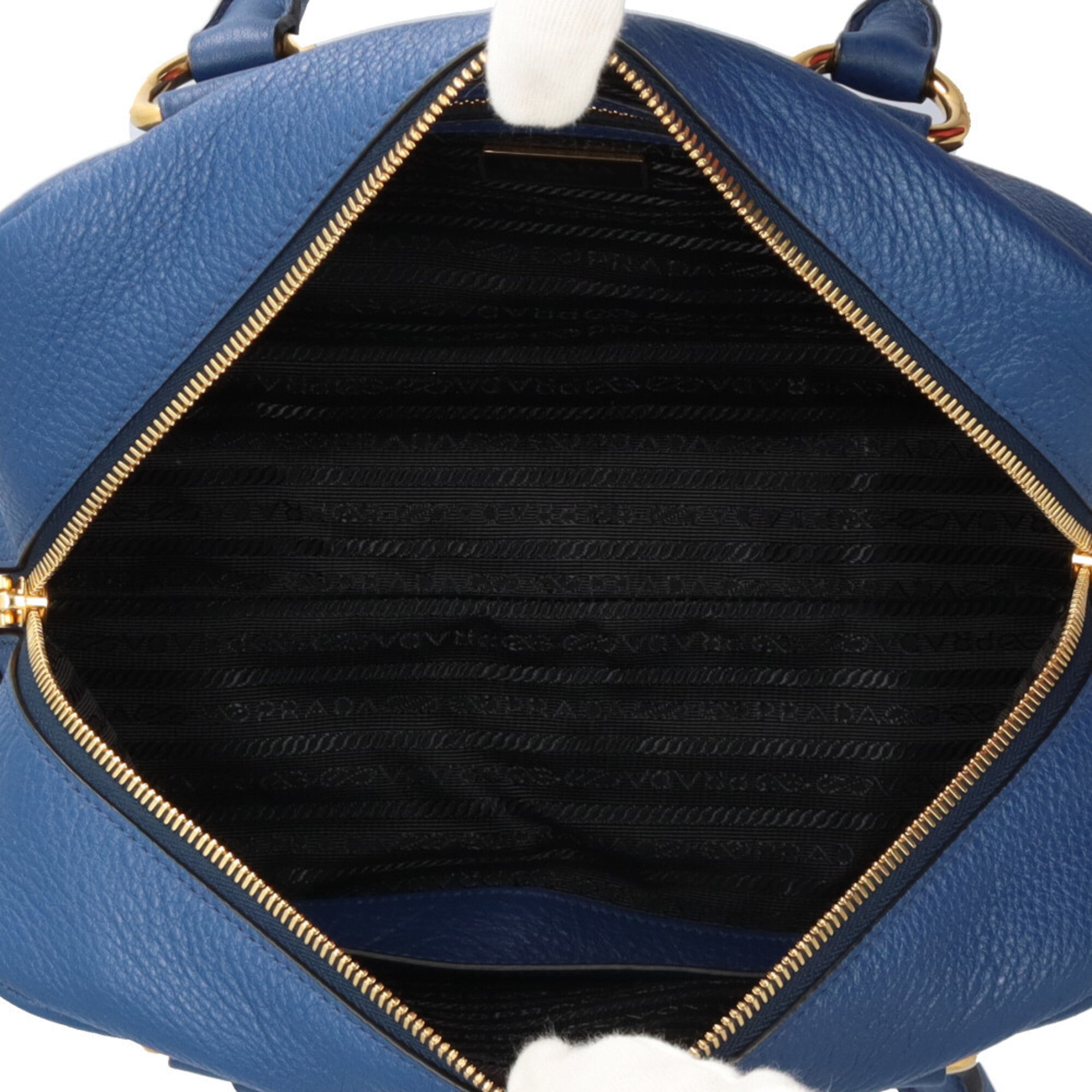 Prada Blue Leather Shoulder Bag (Pre-Owned)