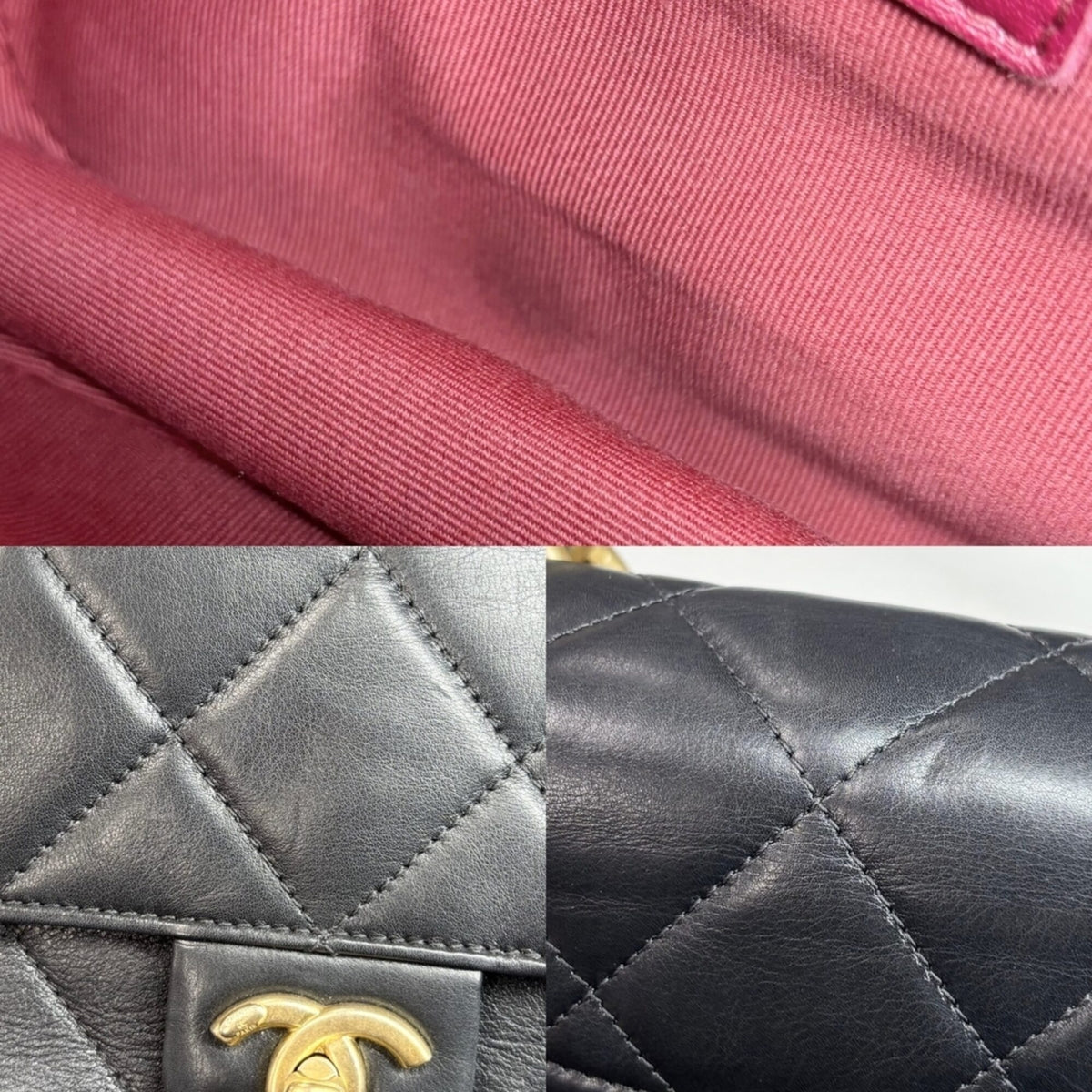 Chanel Black White Leather Handbag Shoulder Bag (Pre-Owned)