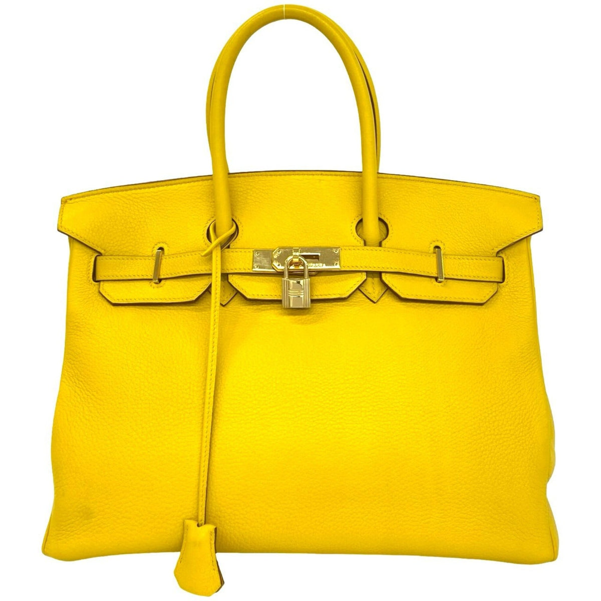 Hermes Yellow Taurillon Clemence Leather Handbag (Pre-Owned)