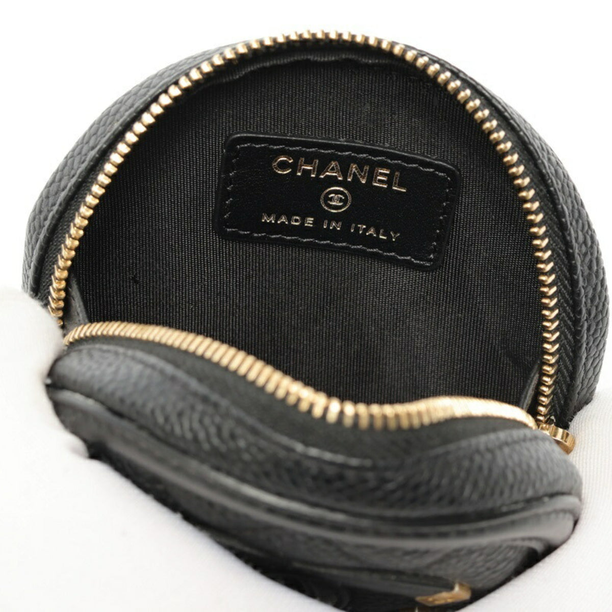 Chanel Black Grained Calfskin Coin Purse/Coin Case (Pre-Owned)