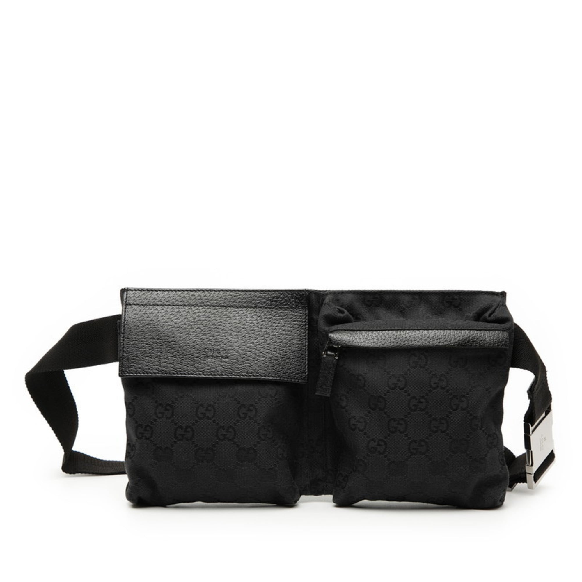 Gucci Black Canvas Leather Fanny Pack (Pre-Owned)