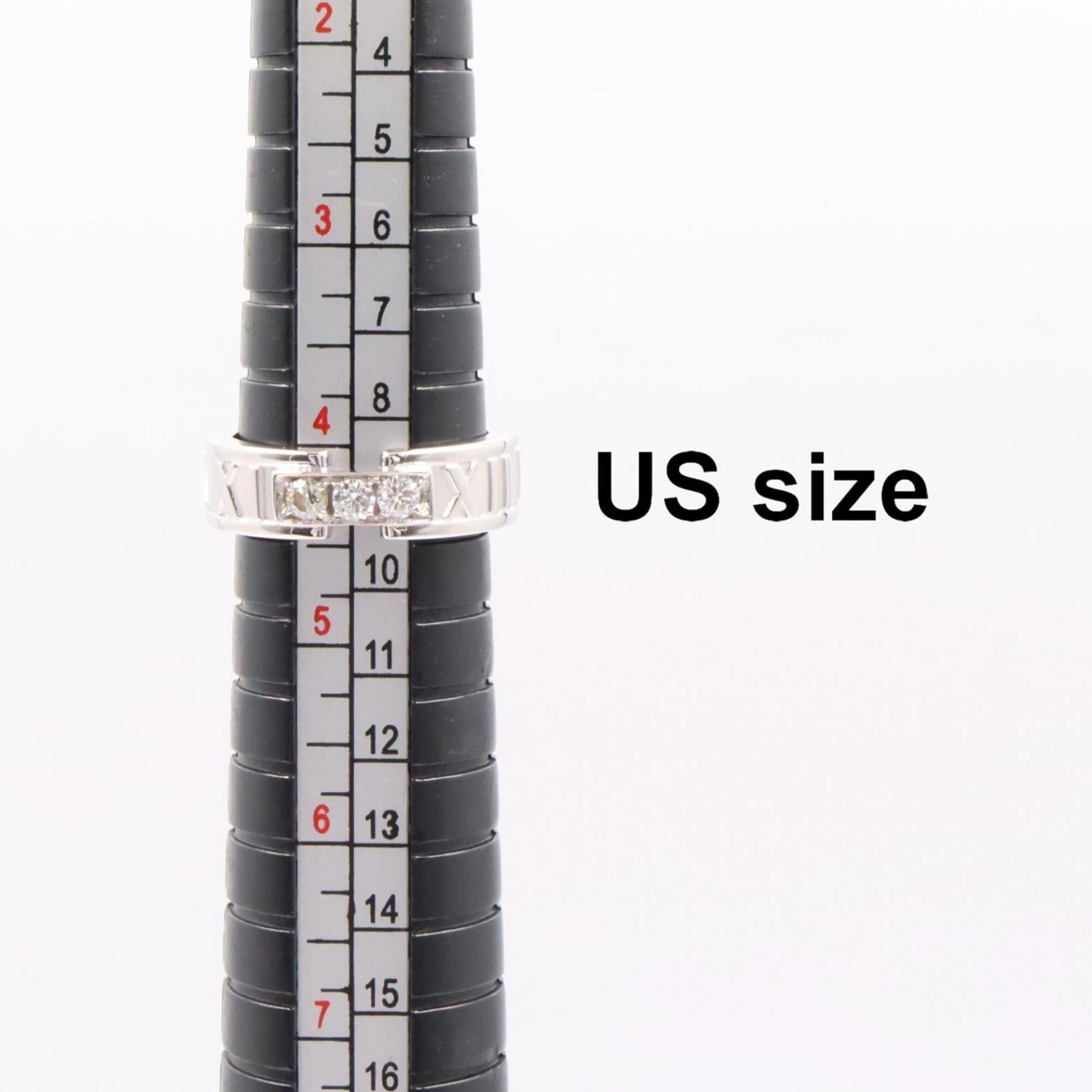 Tiffany Silver Clear White Gold (18K) Band Ring (Pre-Owned)