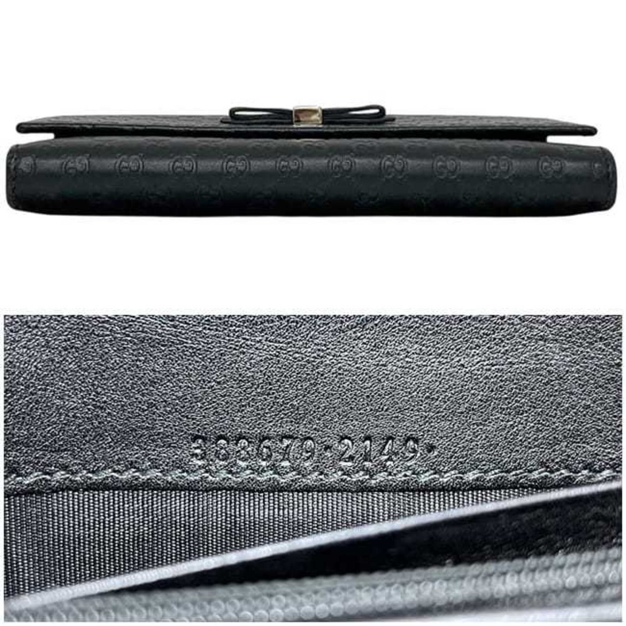 Gucci Black Leather Long Wallet (Bi-Fold) (Pre-Owned)