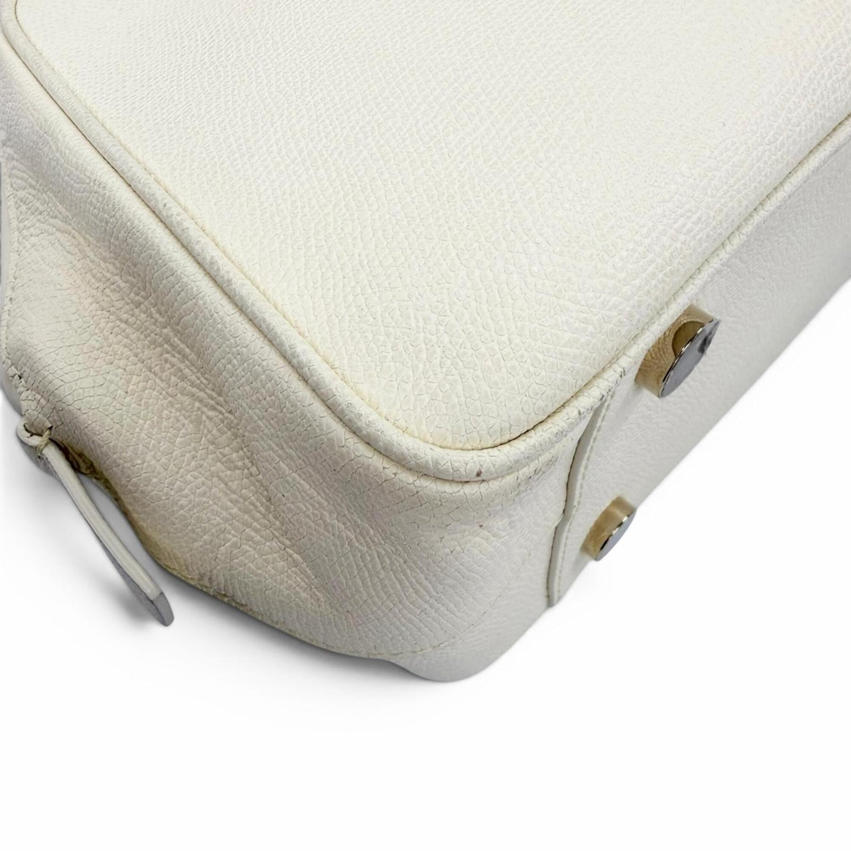 Valextra Ivory Leather Handbag Shoulder Bag (Pre-Owned)