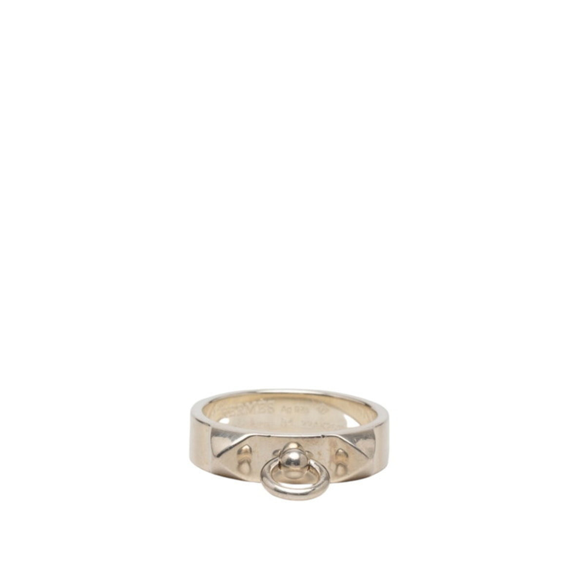 Hermes Cyan Silver 925 Band Ring (Pre-Owned)
