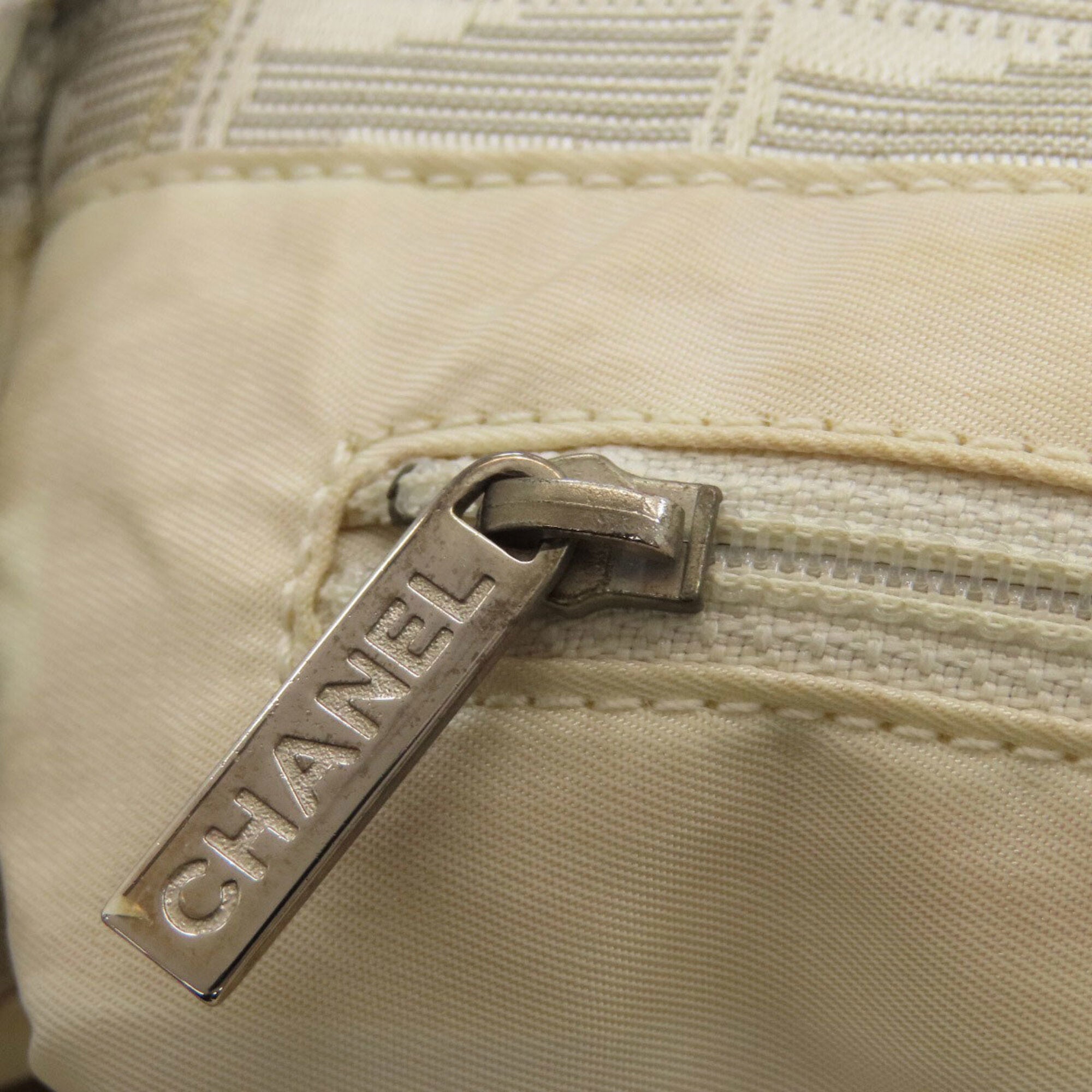 Chanel Silver Yellow Nylon Jacquard Tote Bag (Pre-Owned)