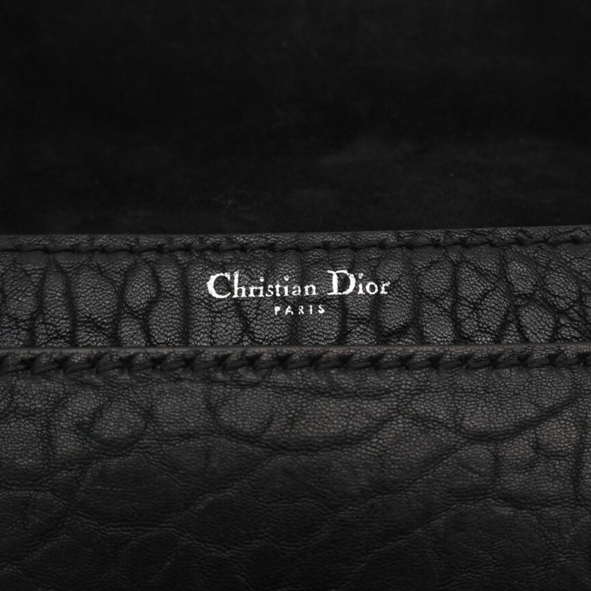 Christian Dior Black Blue White Leather Shoulder Bag (Pre-Owned)