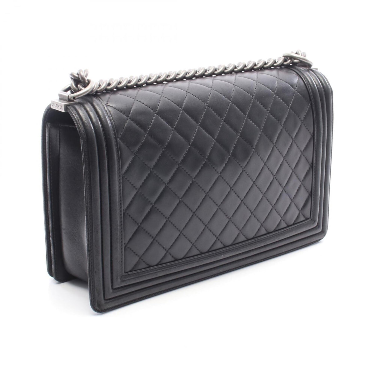 Chanel Black Leather Handbag Shoulder Bag (Pre-Owned)