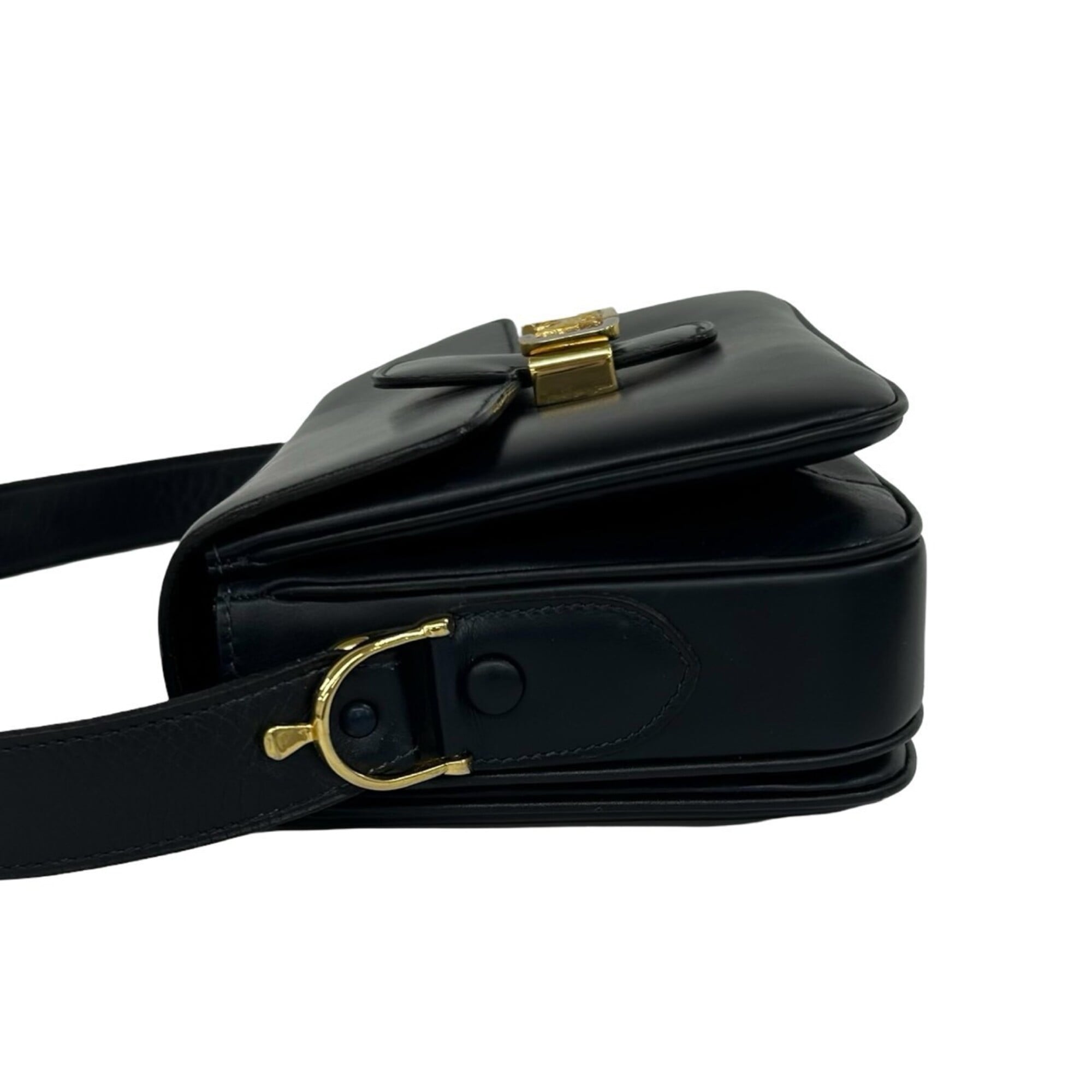 Celine Navy Leather Pochette Shoulder Bag (Pre-Owned)