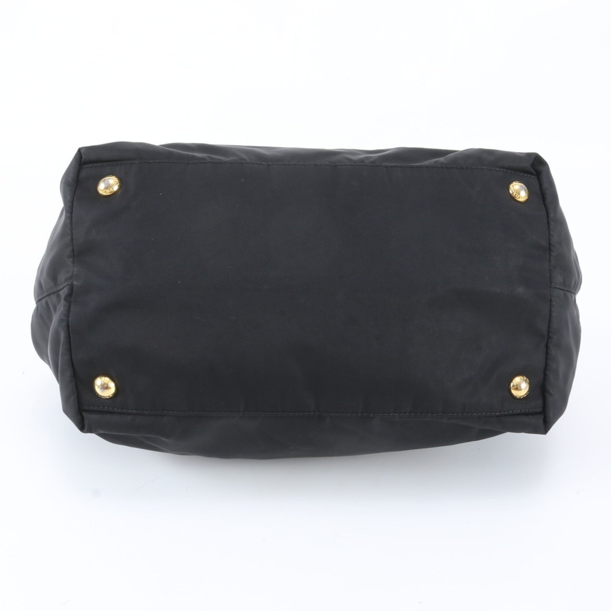 Prada Black Nylon Leather Handbag Tote Bag (Pre-Owned)
