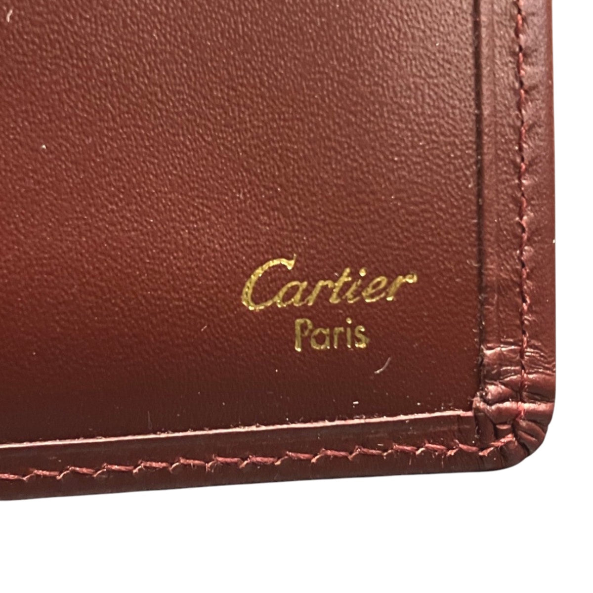 Cartier Bordeaux Leather Bill Wallet (Bi-Fold) (Pre-Owned)