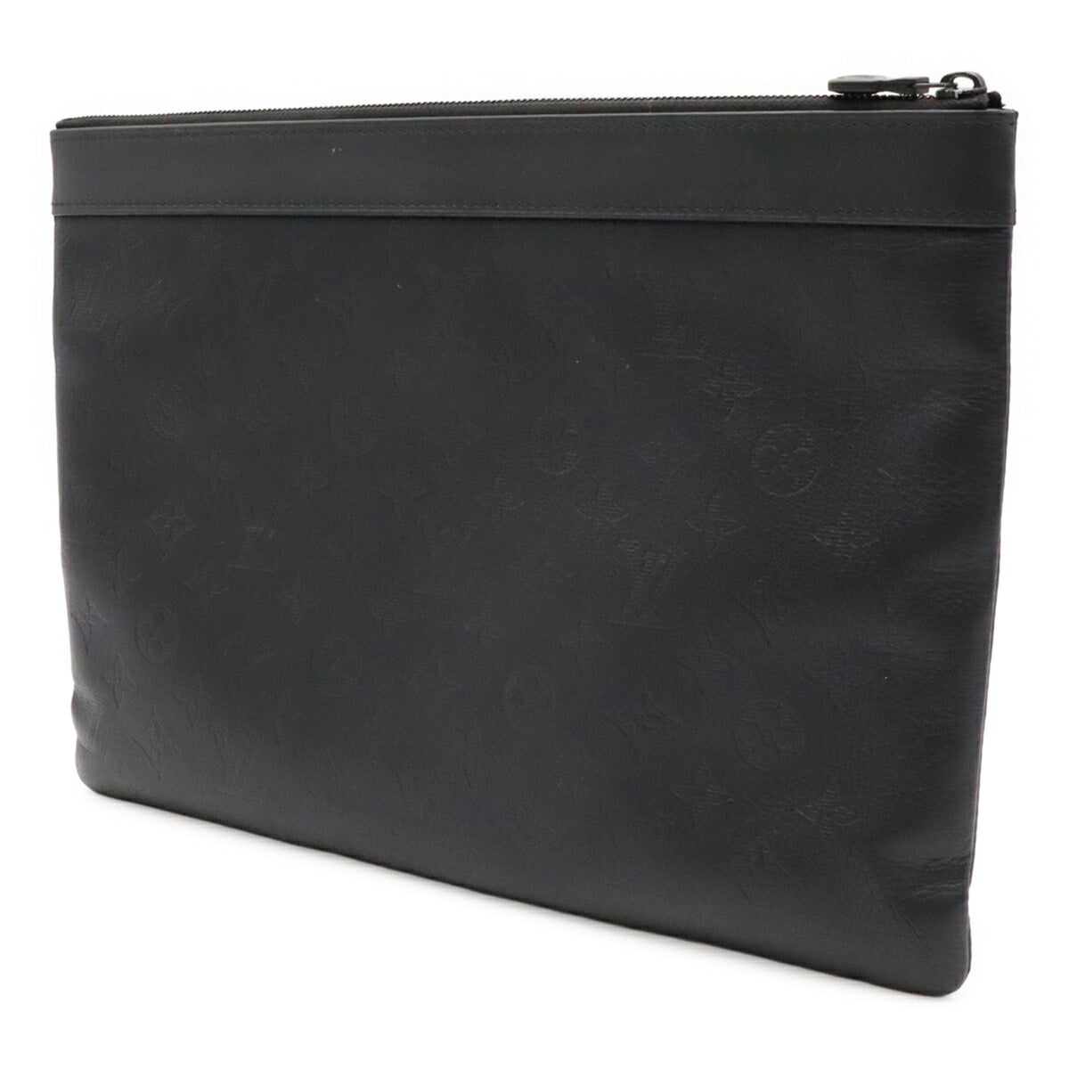 Louis Vuitton Black Monogram Shadow Clutch Bag Pochette (Pre-Owned)