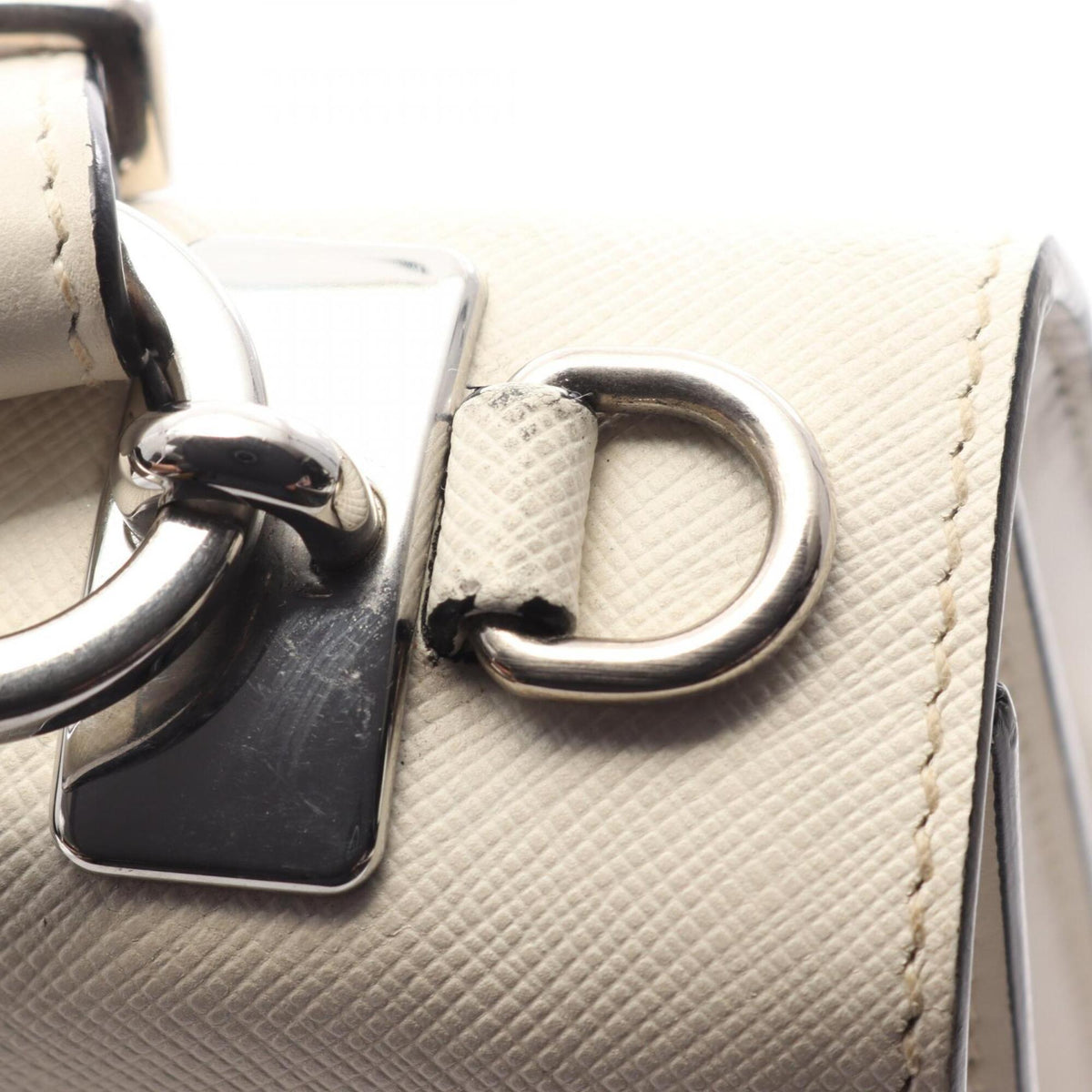Prada White Leather Handbag (Pre-Owned)