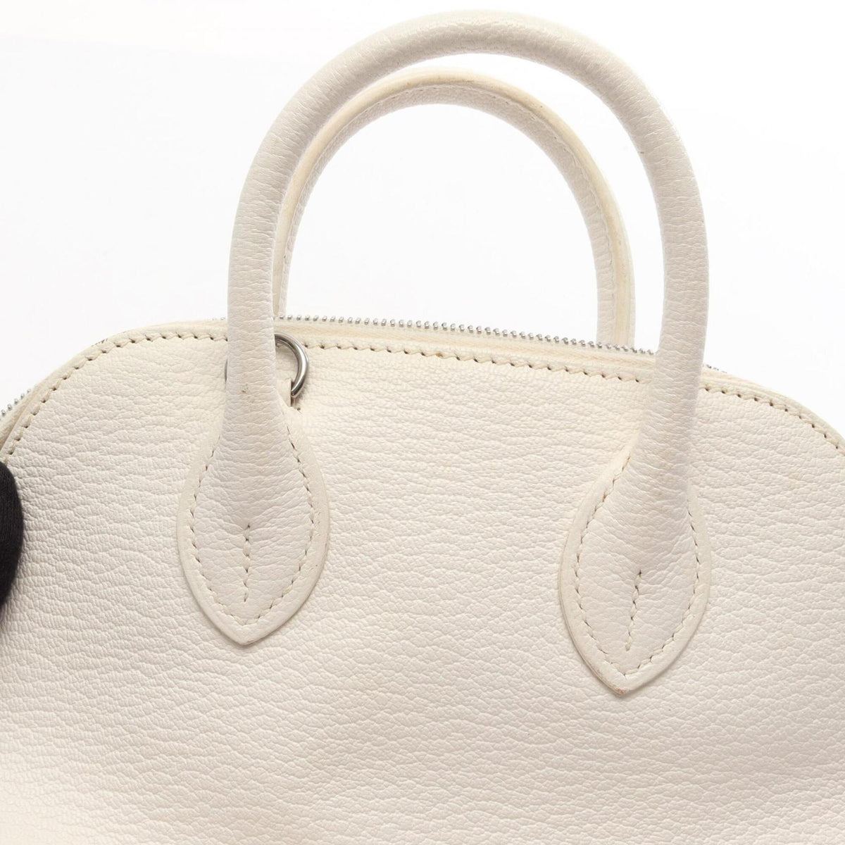 Hermes White Chevre Leather Handbag (Pre-Owned)