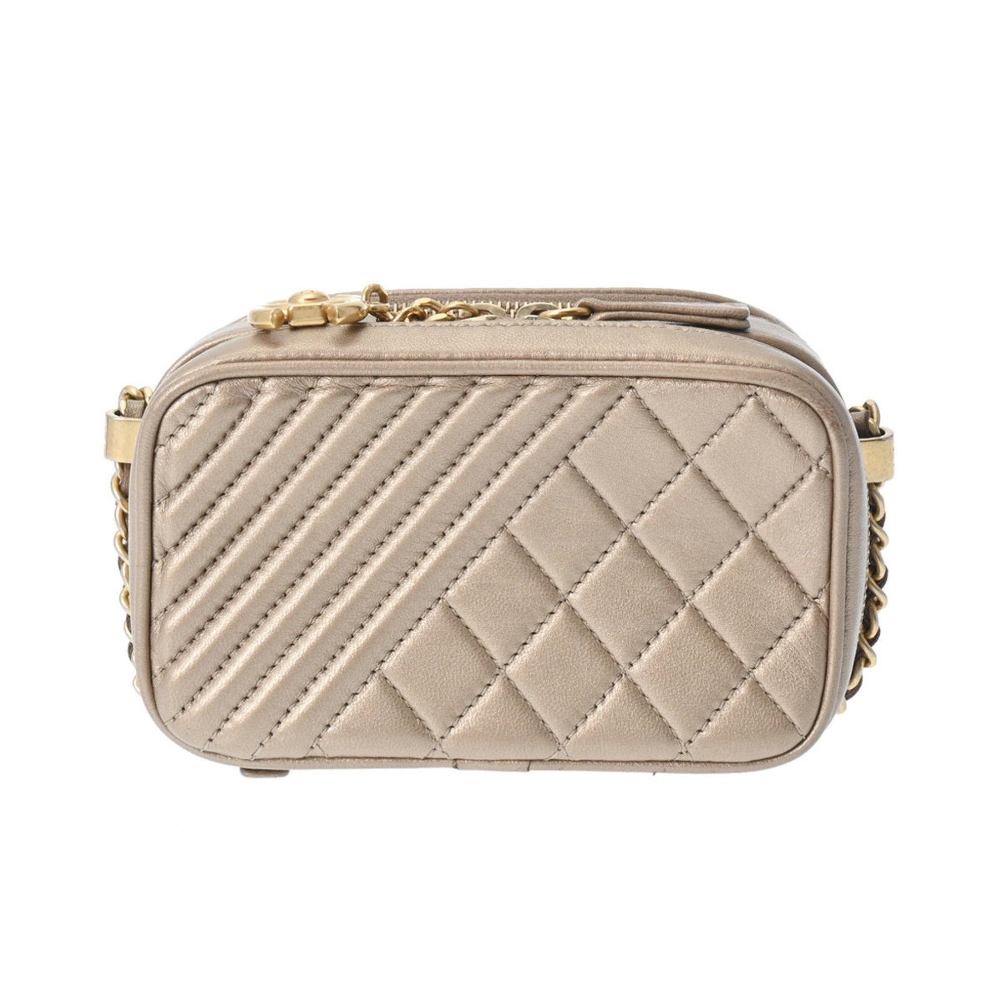 Chanel Bronze Leather Shoulder Bag (Pre-Owned)
