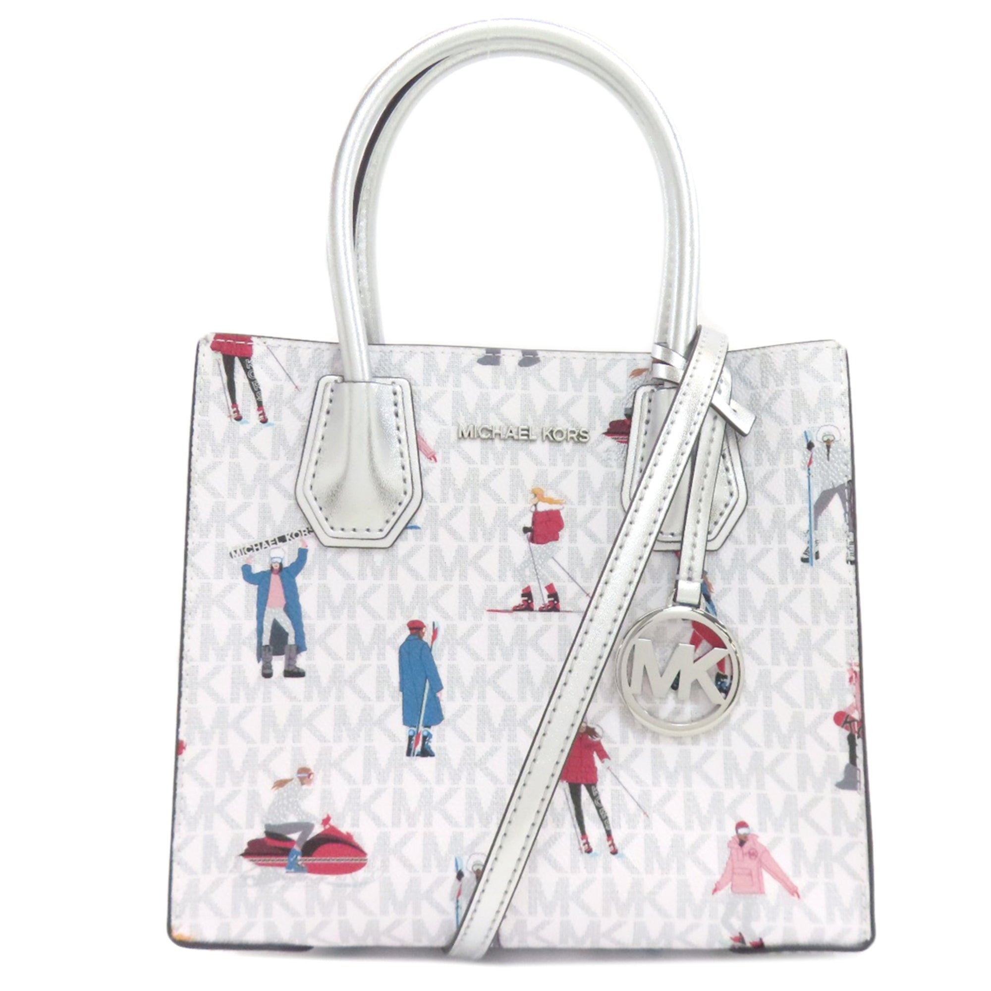 Michael Kors Silver White Pvc Handbag (Pre-Owned)