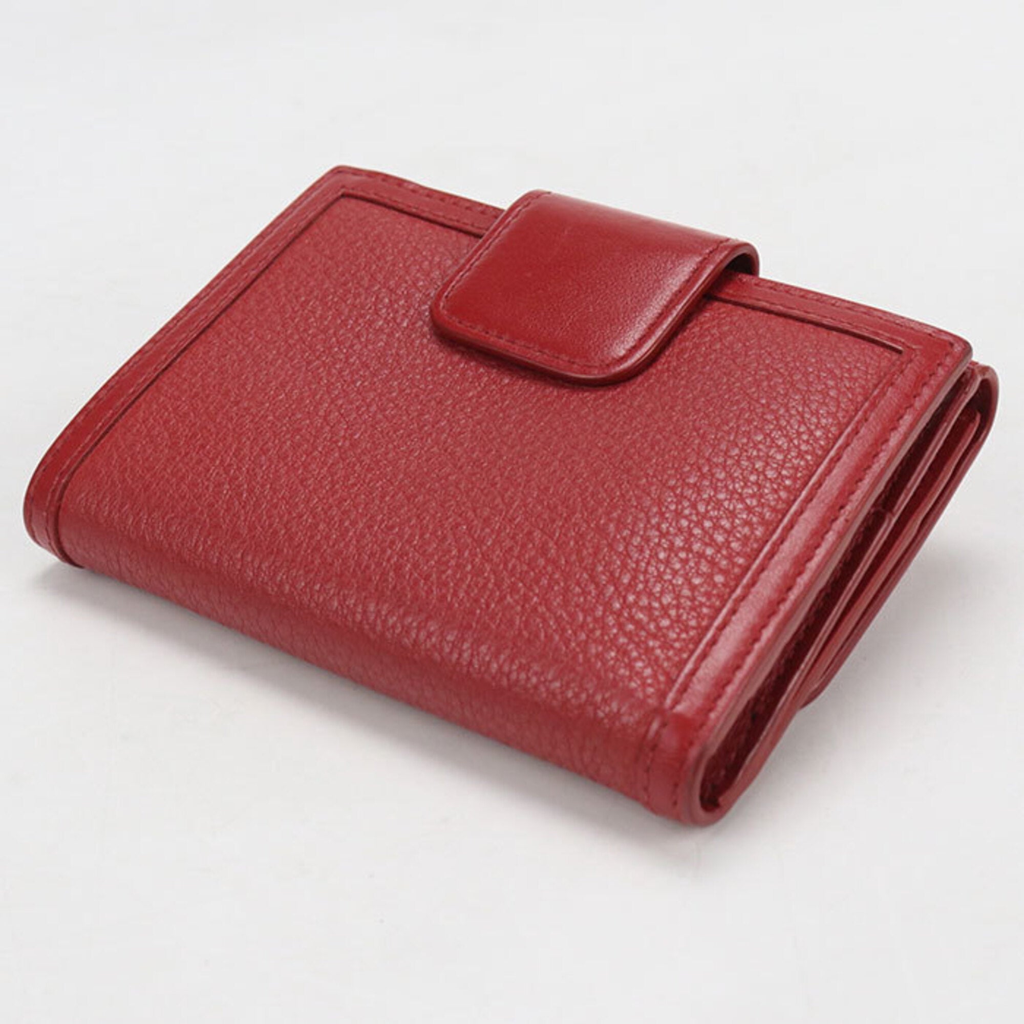 Prada Red Color Leather Wallet (Bi-Fold) (Pre-Owned)