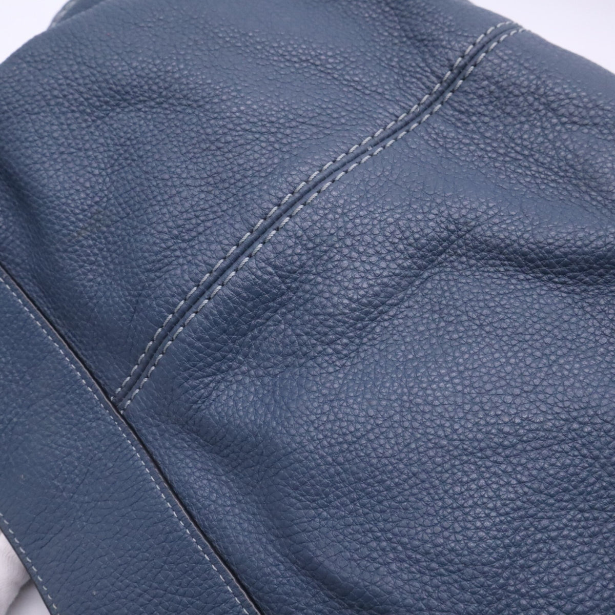 Coach Navy Leather Handbag Shoulder Bag (Pre-Owned)