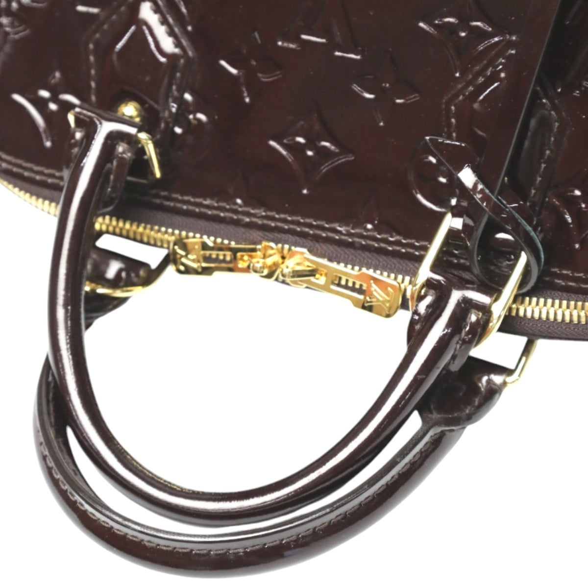 Louis Vuitton Red Color Wine Monogram Vernis Handbag (Pre-Owned)